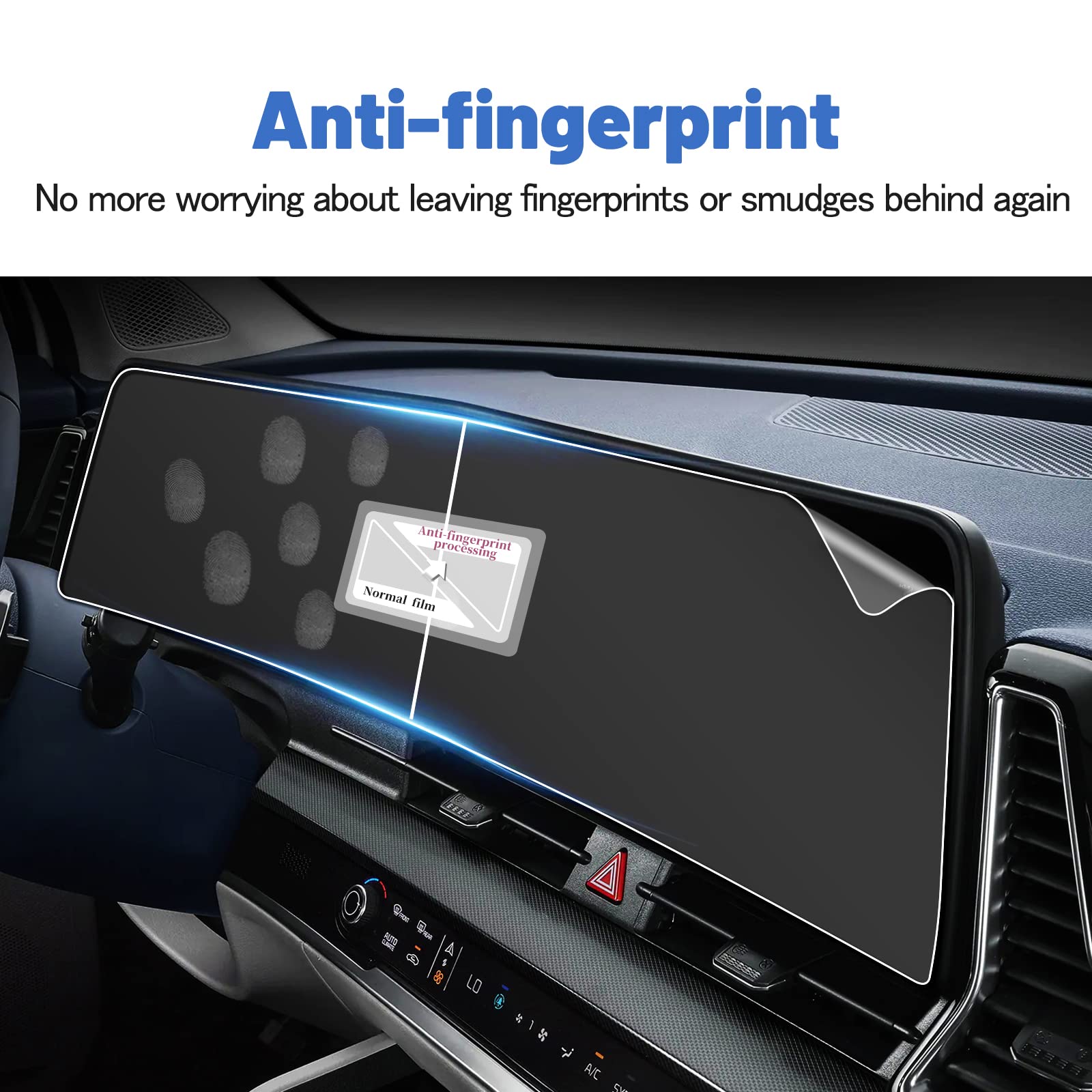 Shaohao For 2023 2024 Kia Sportage Screen Protector 12.3 In, For 2023 2024 Kia Sportage (Ex/X Line) 12.3' Curved Dual Panoramic Screen Protector Hd Clear Navigation Sportage 2023 2024 Accessories 2Pcs