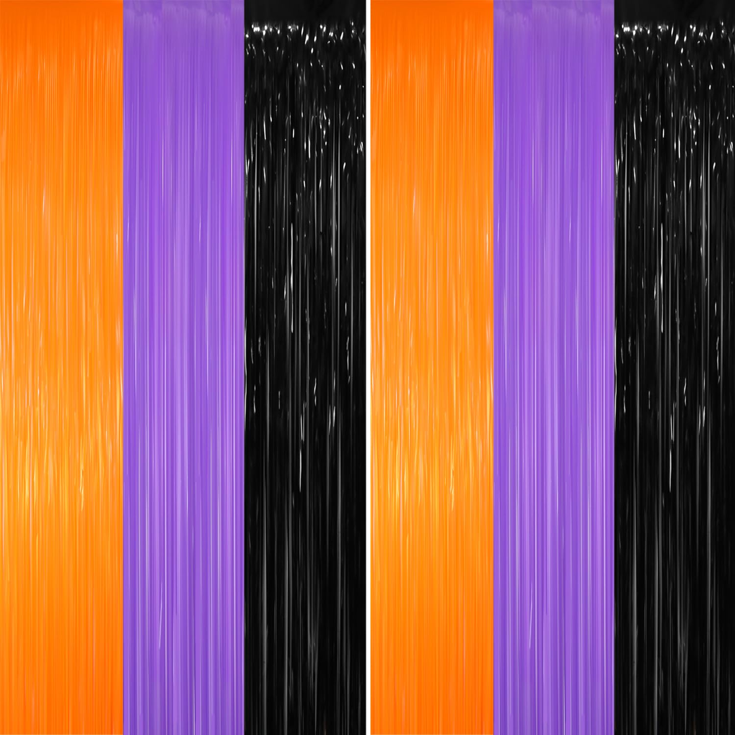 Goer 6.4 Ft X 8.2 Ft Metallic Tinsel Foil Fringe Party Backdrop For Halloween Birthday Graduation New Year'S Party Decorations(2