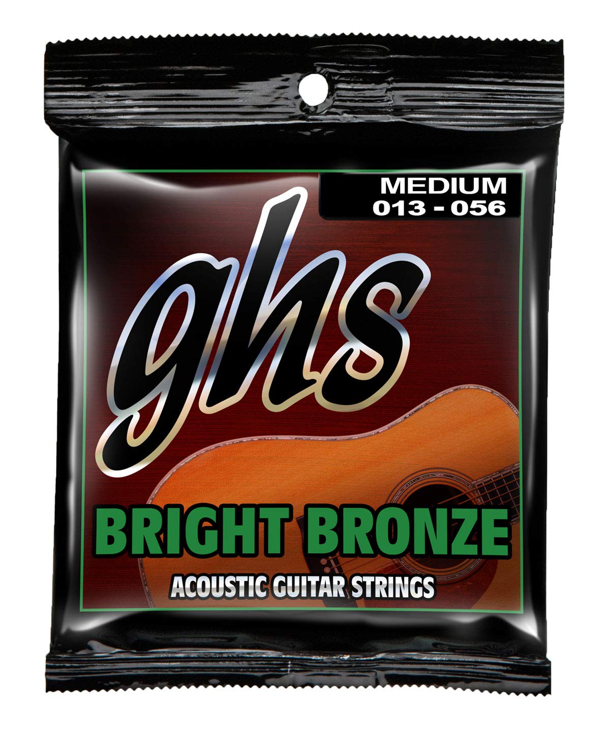 Ghs Strings Bb40M Bright Bronze, 80/20 Copper Zinc Alloy, Acoustic Guitar Strings, Medium (.013 .056)