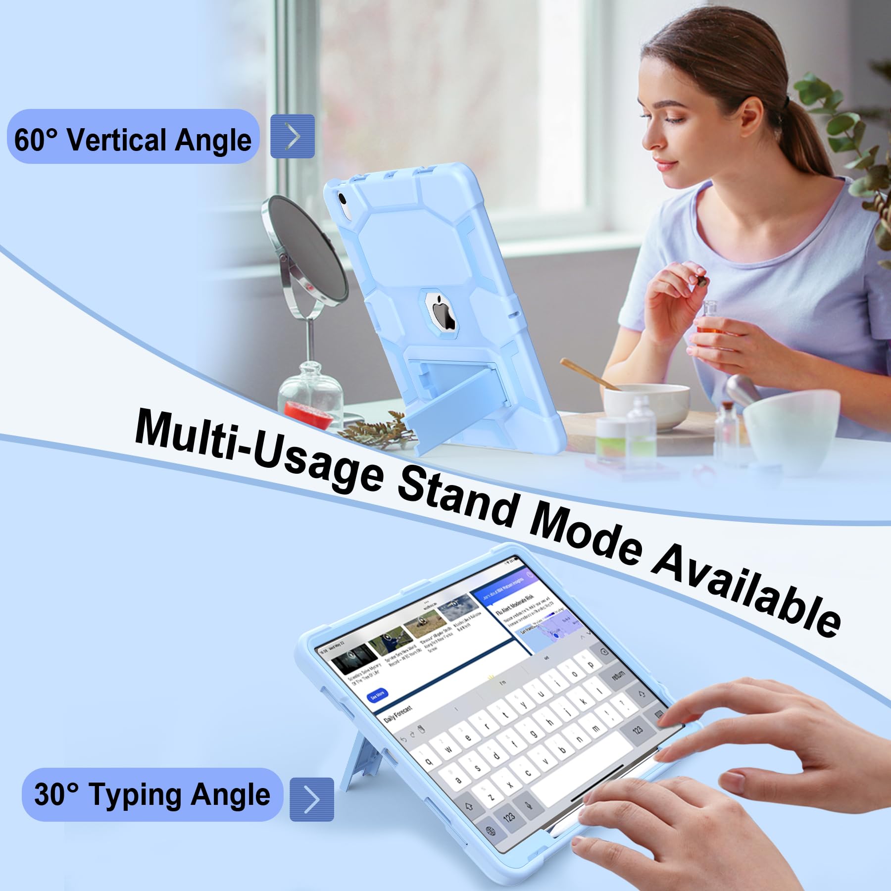 Ccmao Case For New Ipad Air 13 Inch Case M2 2024, Ipad Air 13 Inch Case With Kickstand And Pencil Holder,Heavy Duty Shockproof P