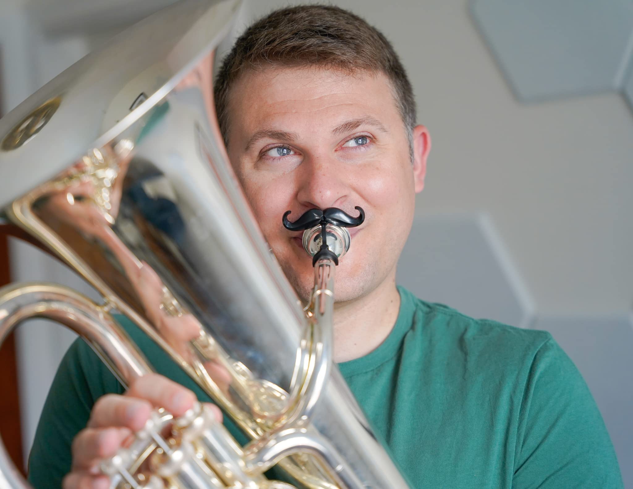 Brasstache - The Original Clip-On Mustache For Small Shank Trombone Or Baritone Mouthpieces (Trombone/Baritone/Euphonium (Small)