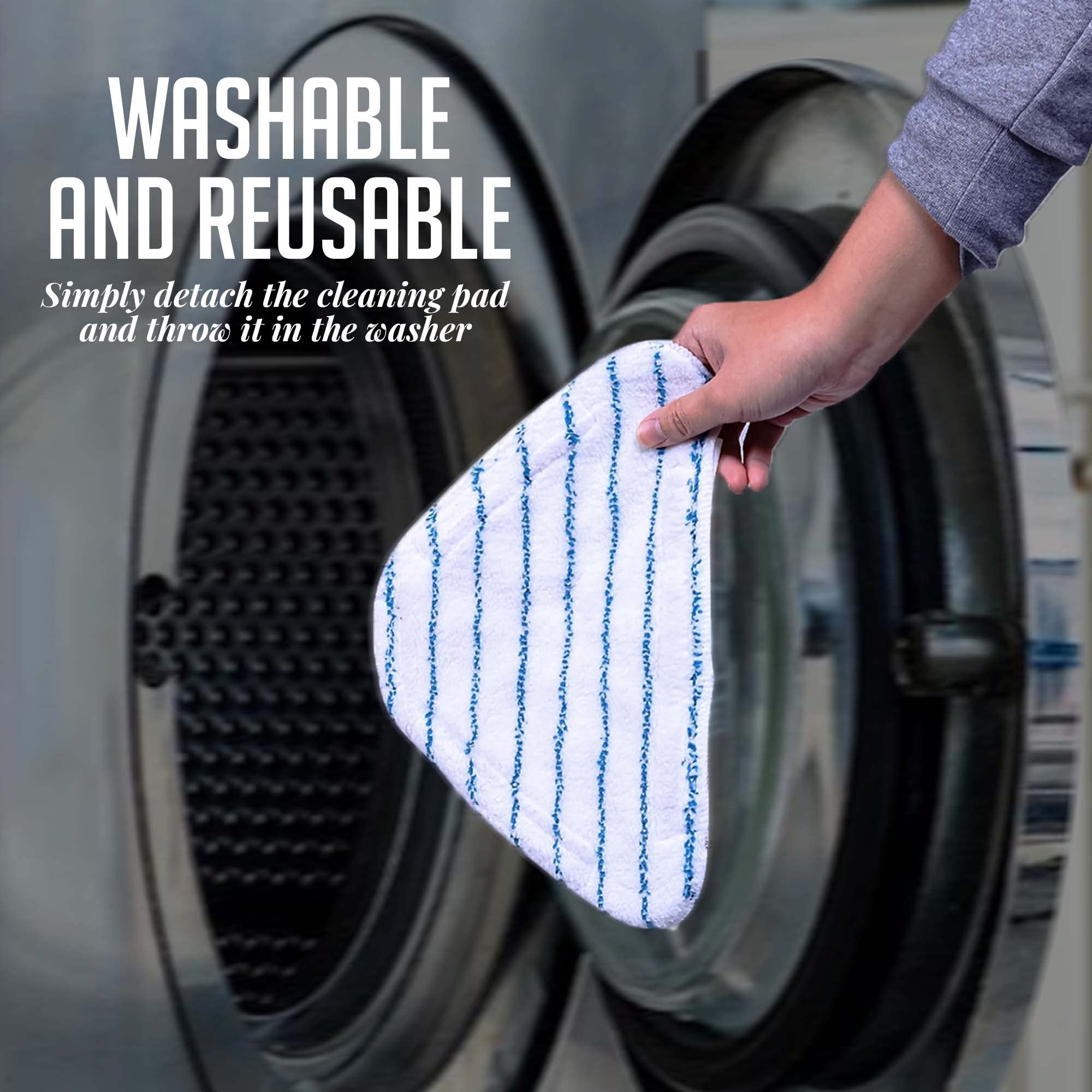 Ovente Steam Mop Replacement Pads For St405 Series (Pack Of 4), Reusable And Washable Microfiber Cleaning Pads, White Acpst4054