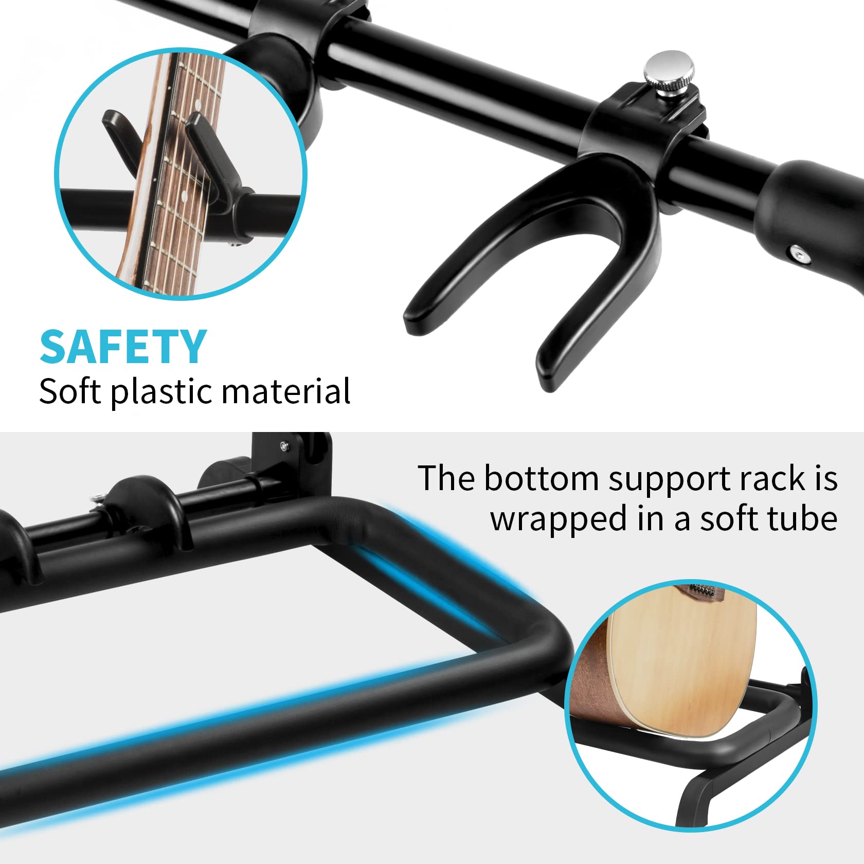 Guitto Multi Guitar Rack Stand Foldable Universal Display Rack Portable Guitar Holder For Band Stage Bass Acoustic Guitar  7 Hol