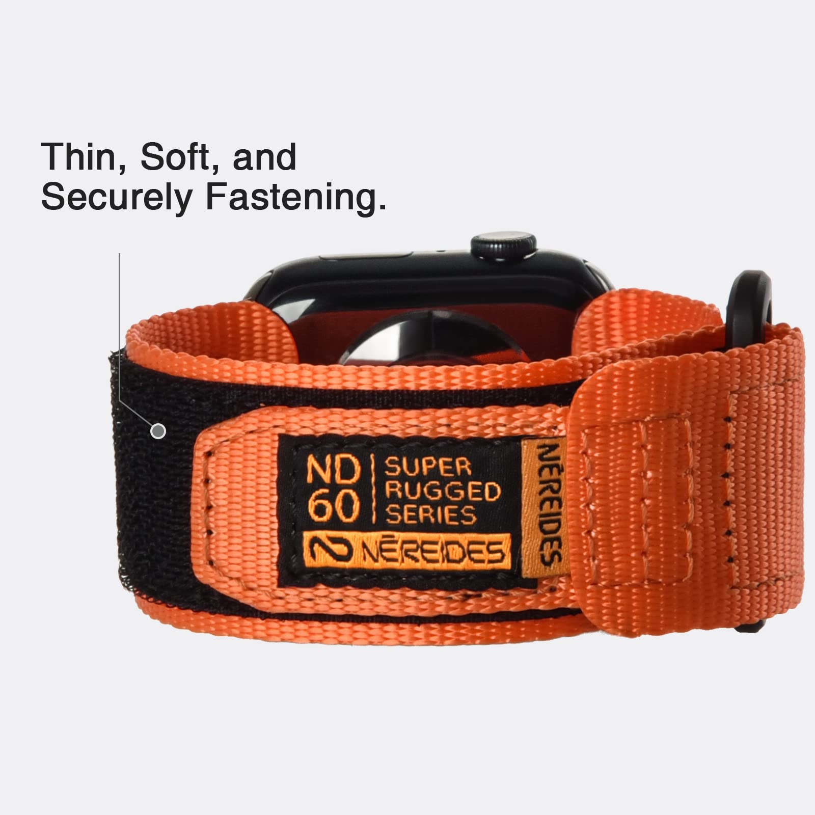 Nereides Compatible With Apple Watch Band Ultra 1/2, Nylon Sports Strap With Woven Design For 49Mm (Xl, Orange)