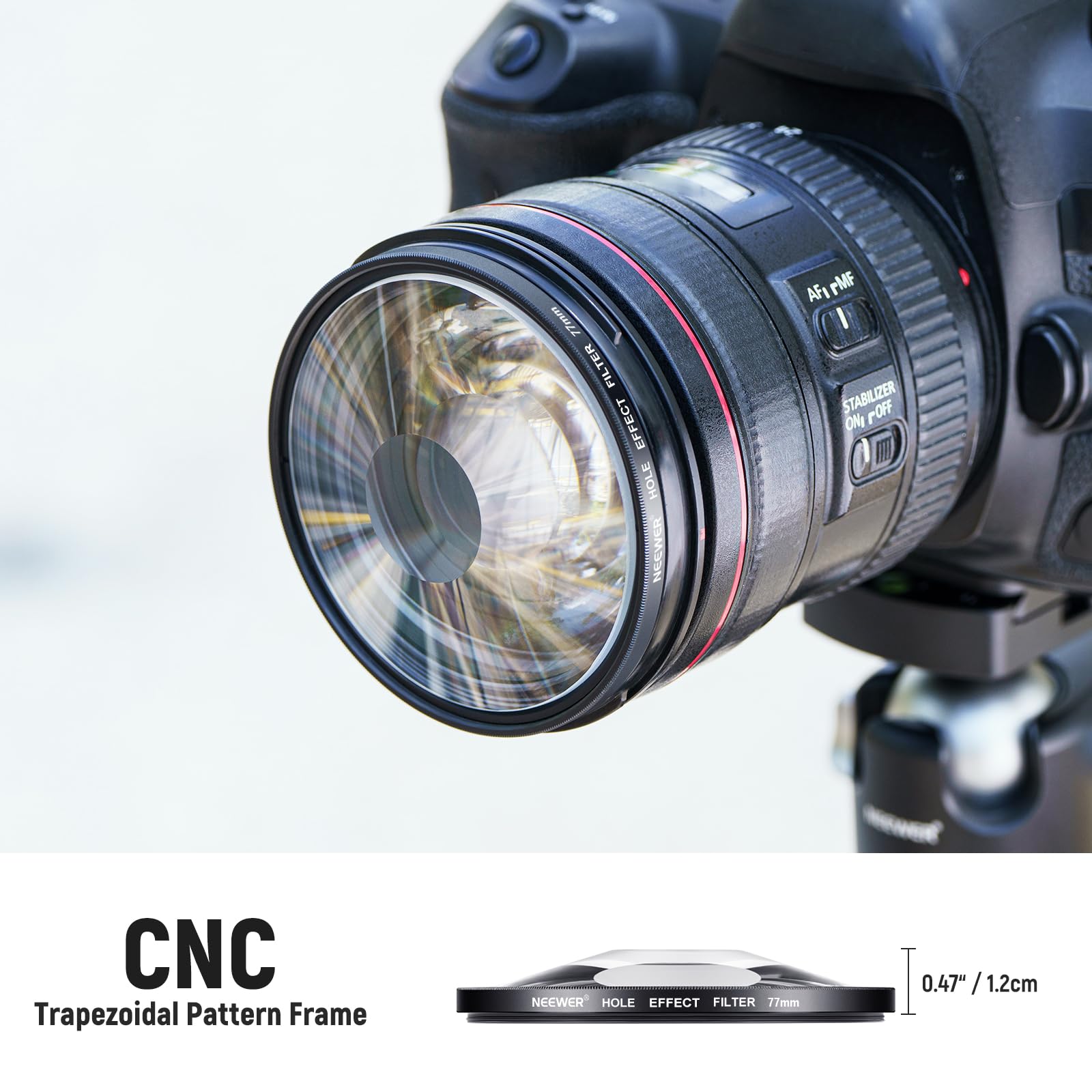 NEEWER 77mm Spiral Halo Camera Lens Filter K9 Optical Glass Special Effects Black NW SERIES A