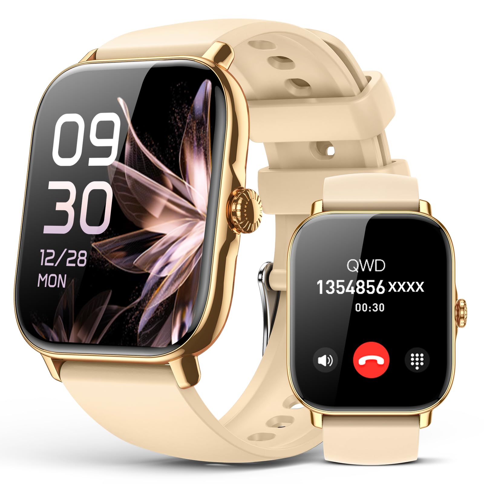 Paybay Smart Watch For Women Men Answer/Make Call, Ip68 Waterproof Fitness Step Tracker Watch With Sleep Monitor/Activity Count