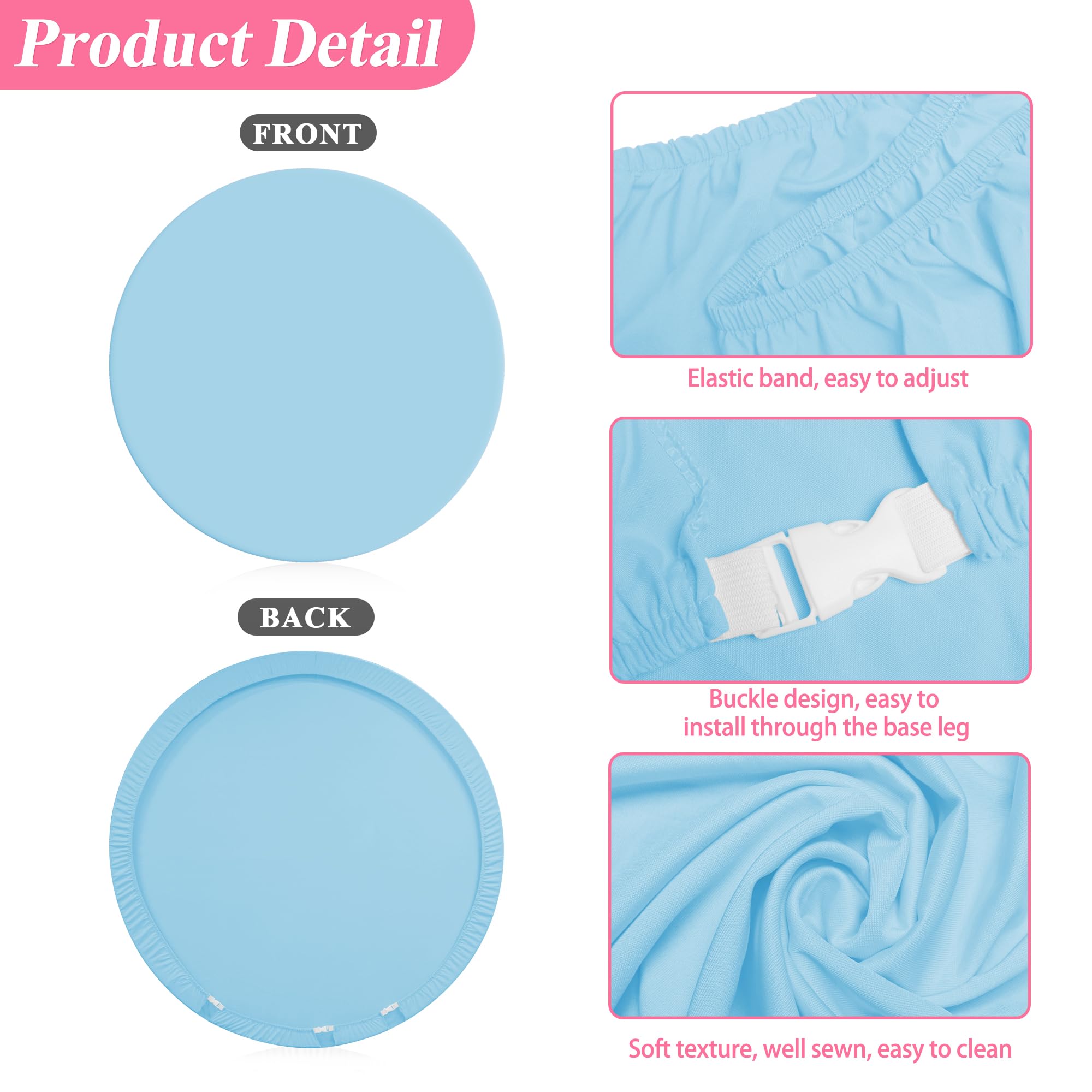 Putros 7.2Ft Round Backdrop Cover Dusty Blue Circle Arch Cover With Buckles Polyester Fitted Round Balloon Arch Cover For Weddin