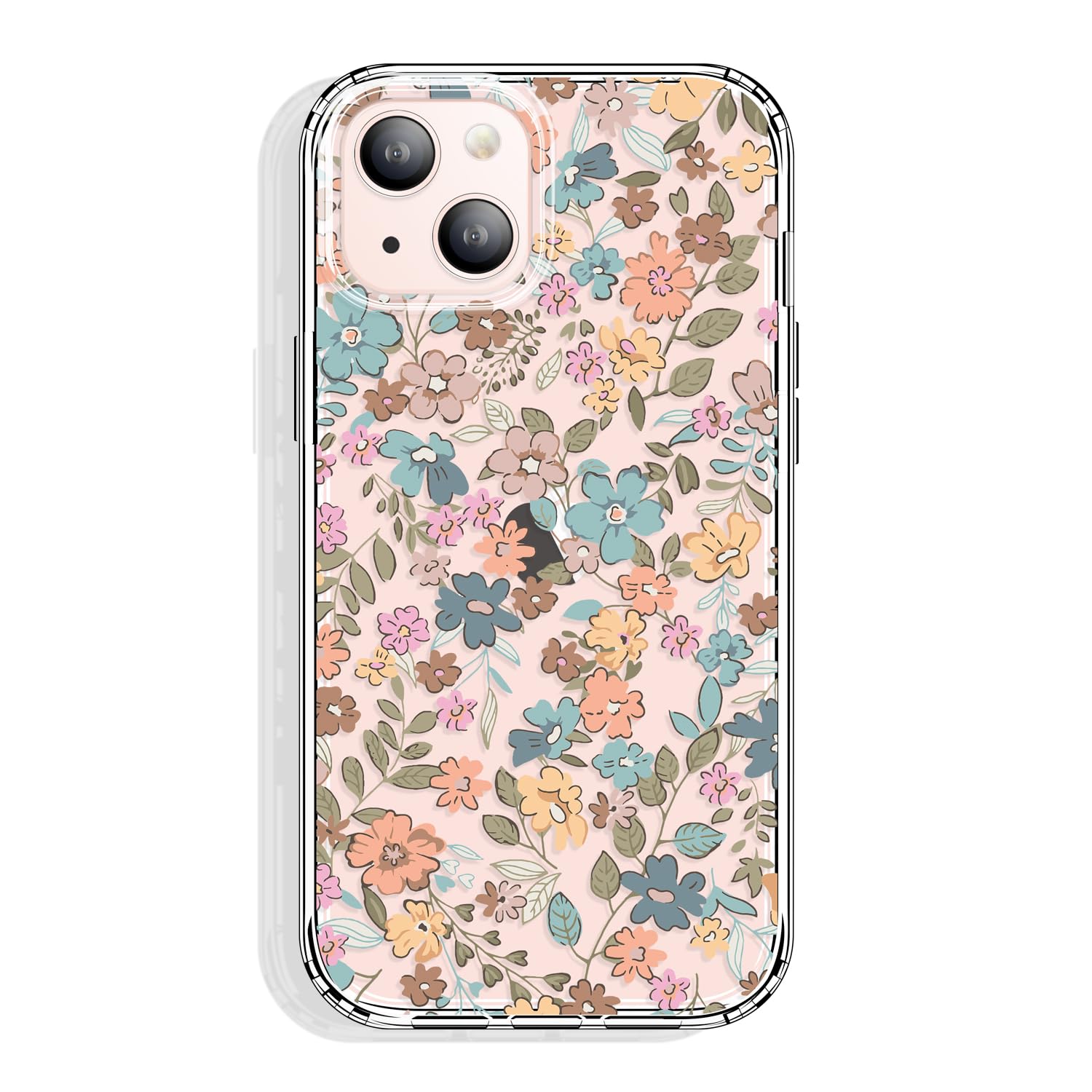 GYZYA for iPhone 13 Mini Case Clear 5.4 Inch with Pattern Design, Protective Slim TPU Cover + Shockproof Bumper for Women and Gi