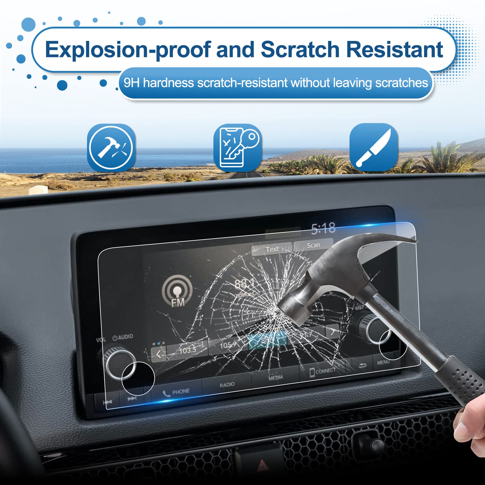 Coleya 2023 2024 2025 A Cura Integra Screen Protector For A Cura Integra (Integra/A Spec) 7 Inch Touch Screen, 9H Tempered Glass