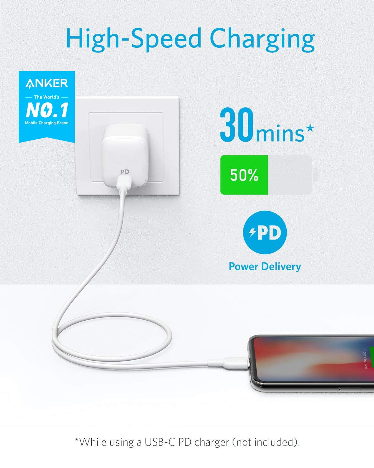 Anker Usb C To Lightning Cable [6Ft, 2 Pack Mfi Certified] Powerline Ii For Iphone 13 13 Pro 12 11 X Xs Xr 8 Plus Airpods Pro, S