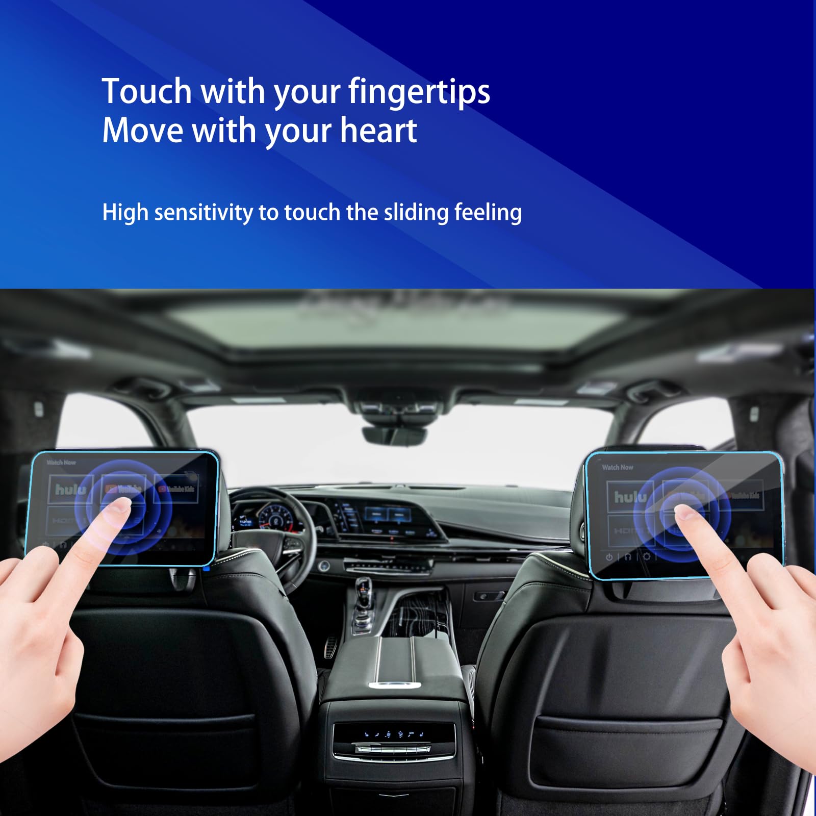 Xxciwp 2Pack For 2024 Escalade Screen Protector 2021 2022 2023 2024 Cadillac Escalade/Escalade V Accessories Rear Seat Tv Dual 1