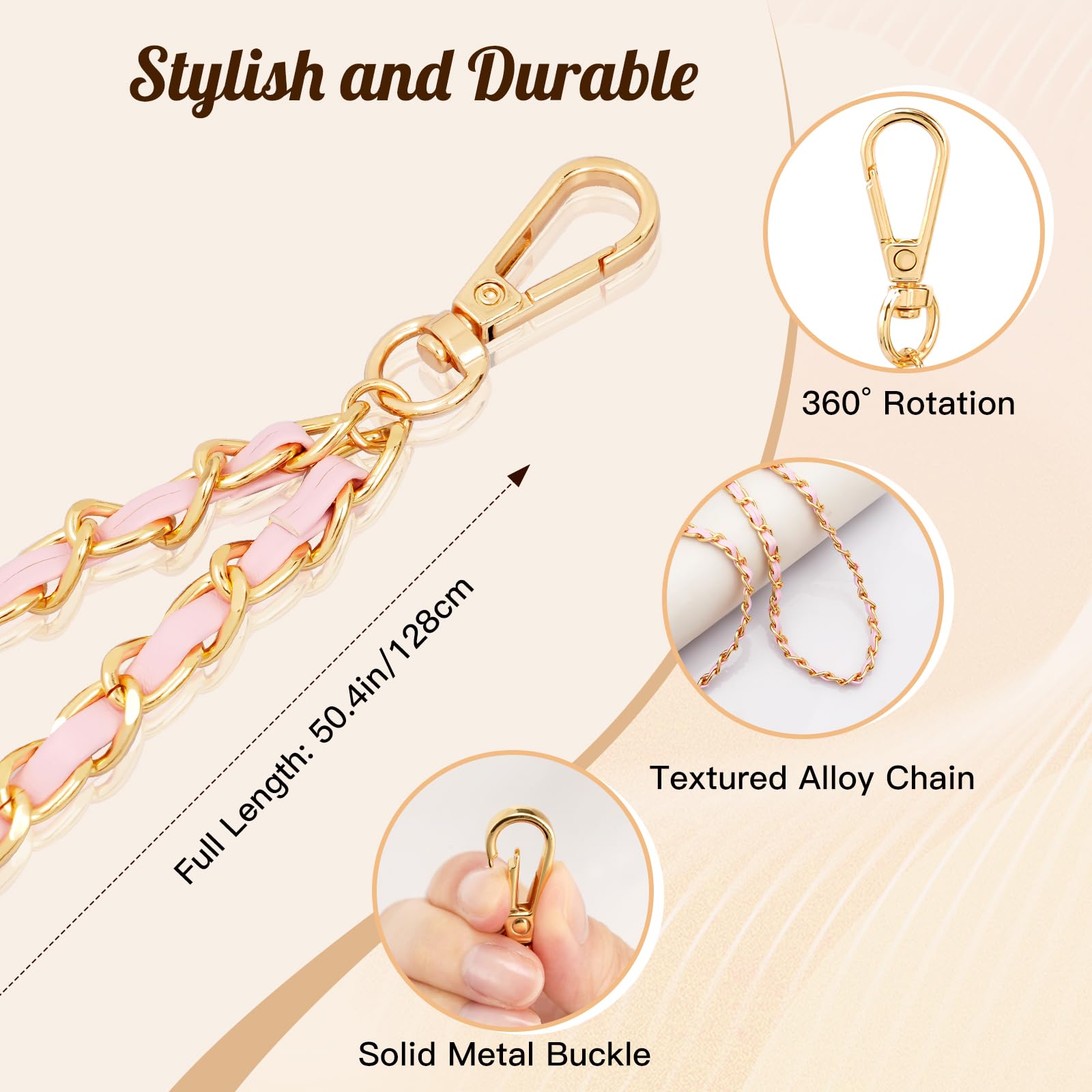 Timovo Universal Phone Lanyard, Metal Cell Phone Chain Anti-Theft Crossbody Strap For Iphone 16, 15 And Most Smartphones, Cell P