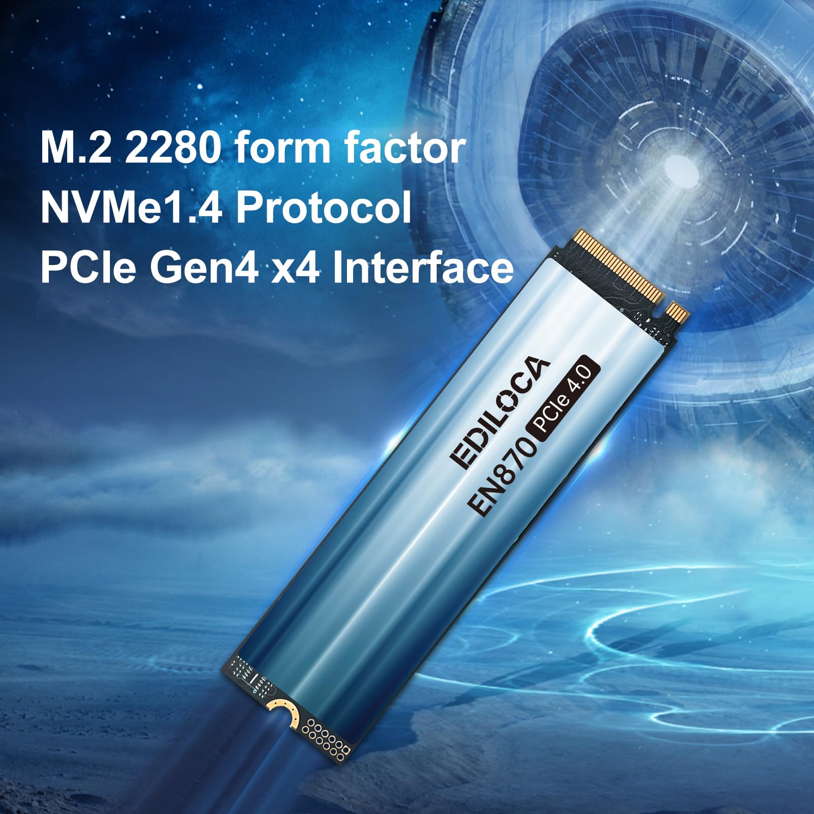 Ediloca En870 Ssd 2Tb Pcie Gen4, Up To 7450Mb/S, 3D Tlc Nand Flash, Nvme M.2 2280, Dynamic Slc Cache, Internal Solid State Drive