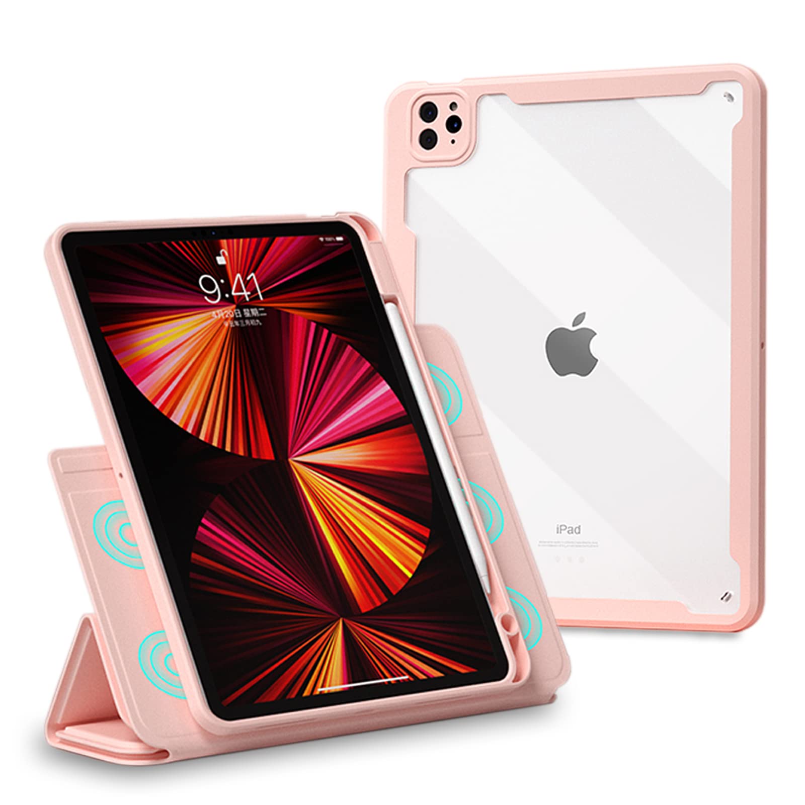 Abeifan Detachable Case For Ipad Air 6Th Gen 11 Inch 2024 / Air 5Th/4Th Gen, Ipad Pro 11 Inch With Pencil Holder   Clear Acrylic