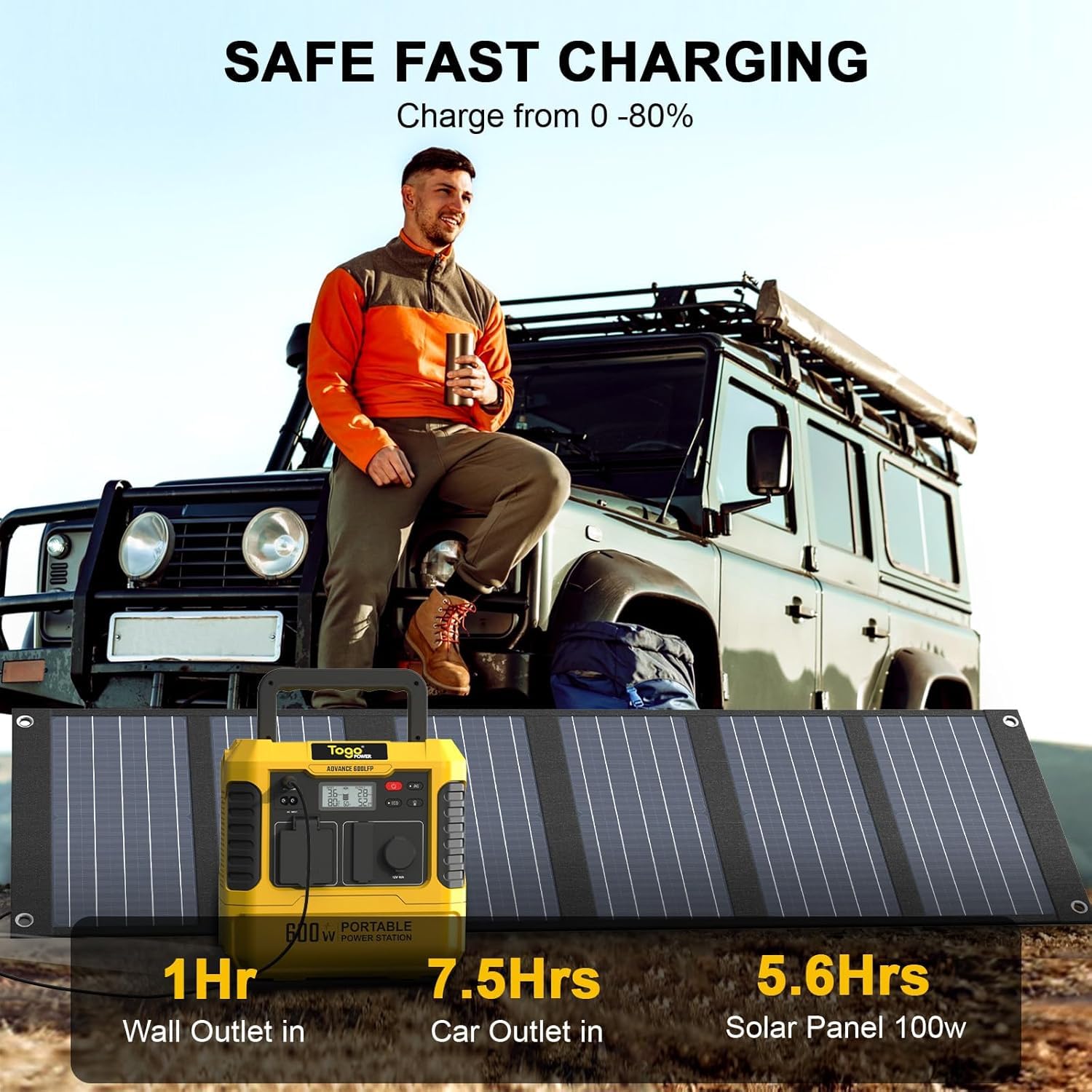 Togo Power Portable Power Station Advance600-560Wh Lifepo4 Battery 600W Ac Outlet (Peak 1200W) - 0-80% In 60 Mins - Power Backup