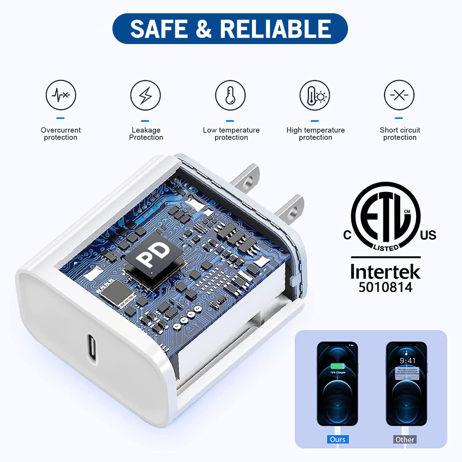 Iphone Fast Charger, [Apple Certified] 2Pack 10Ft Extra Long Fast Charging Usb C To Lightning Cable Cords With Pd Usb C Wall Cha