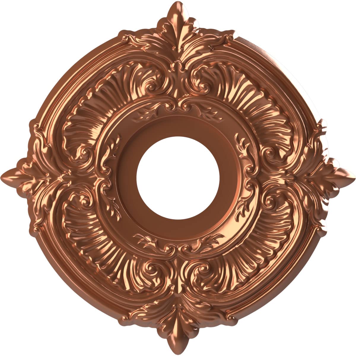 Ekena Millwork CMP13ATBCO Attica Thermoformed PVC Ceiling Medallion (Fits Canopies up to 5), 13OD x 3 1/2ID x 3/4P, Bright Coat 
