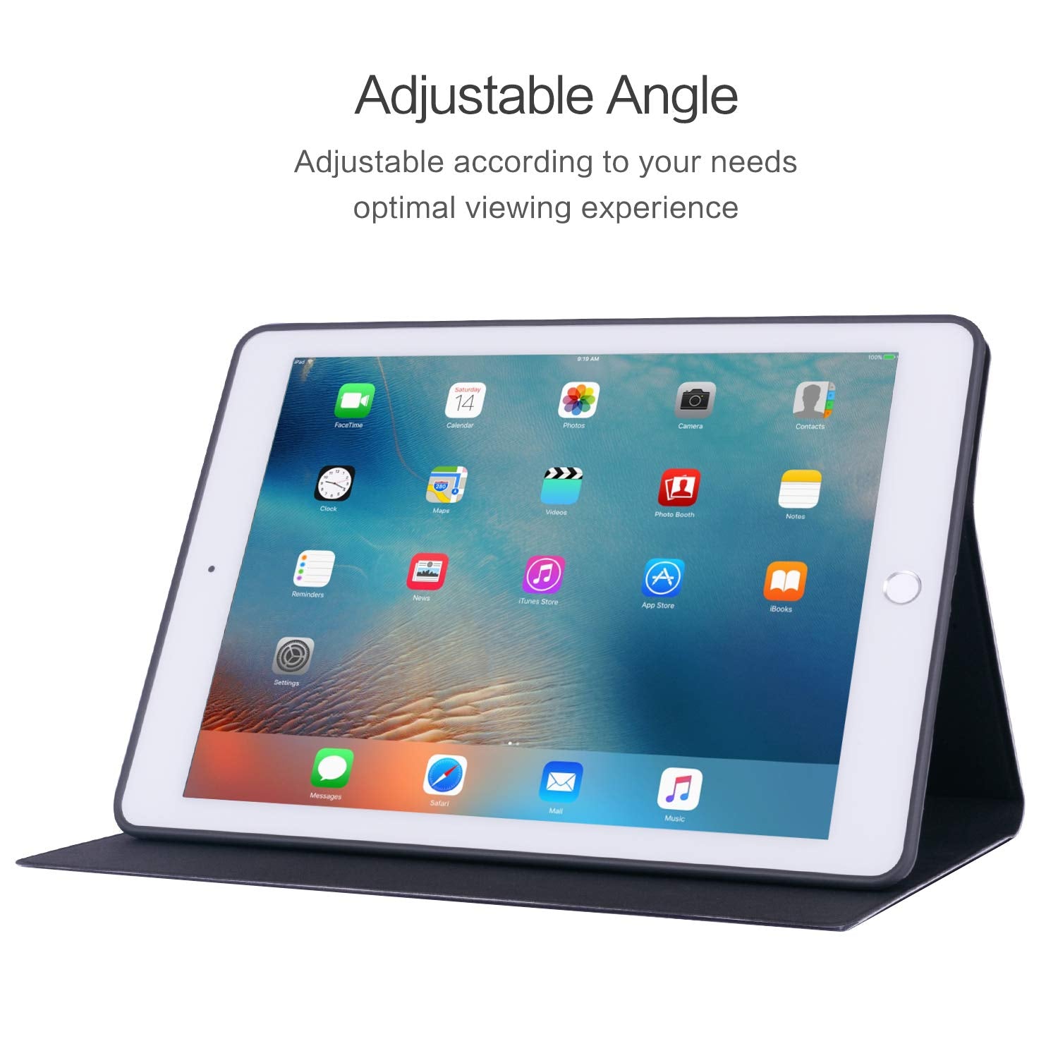 Ipad Air Case, Ipad Air 2 Case, Ipad 9.7 Inch 5Th / 6Th Generation Case 2017 2018, Vimorco Premium Leather Folio Cover With Adju