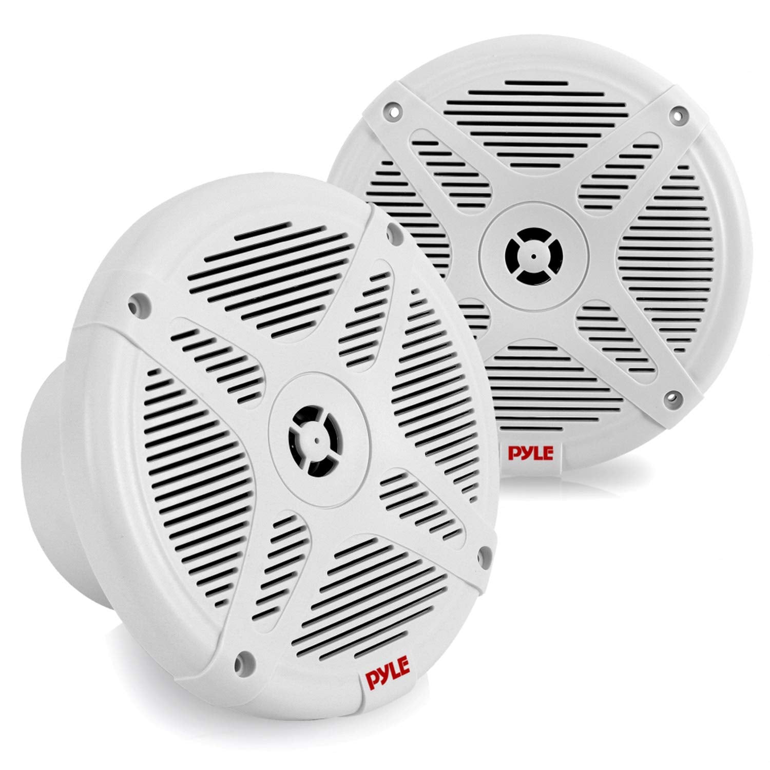 Pyle 6.5 Inch Dual Marine Powered Speakers - Waterproof and Bluetooth Compatible Amplified Speaker with Wireless Streaming and 6