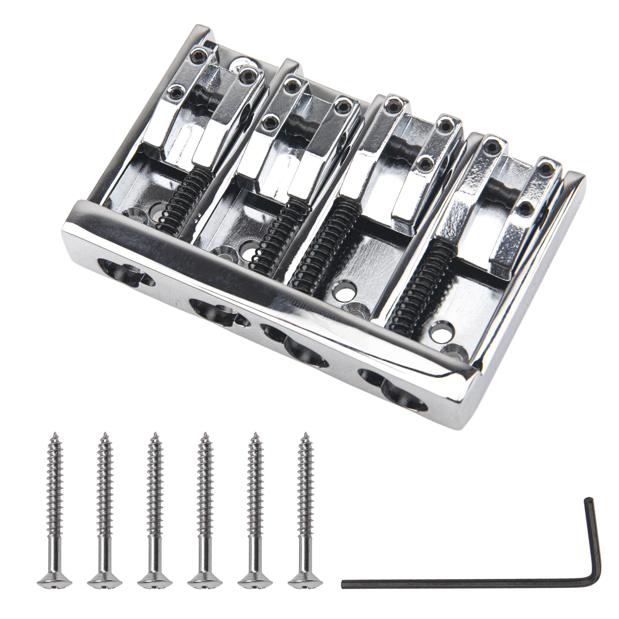 1Pcs Yootones 4 String Electric Bass Bridge High End Roller Saddles Bridge Tailpieces Compatible With Bass Guitar Accessories (S
