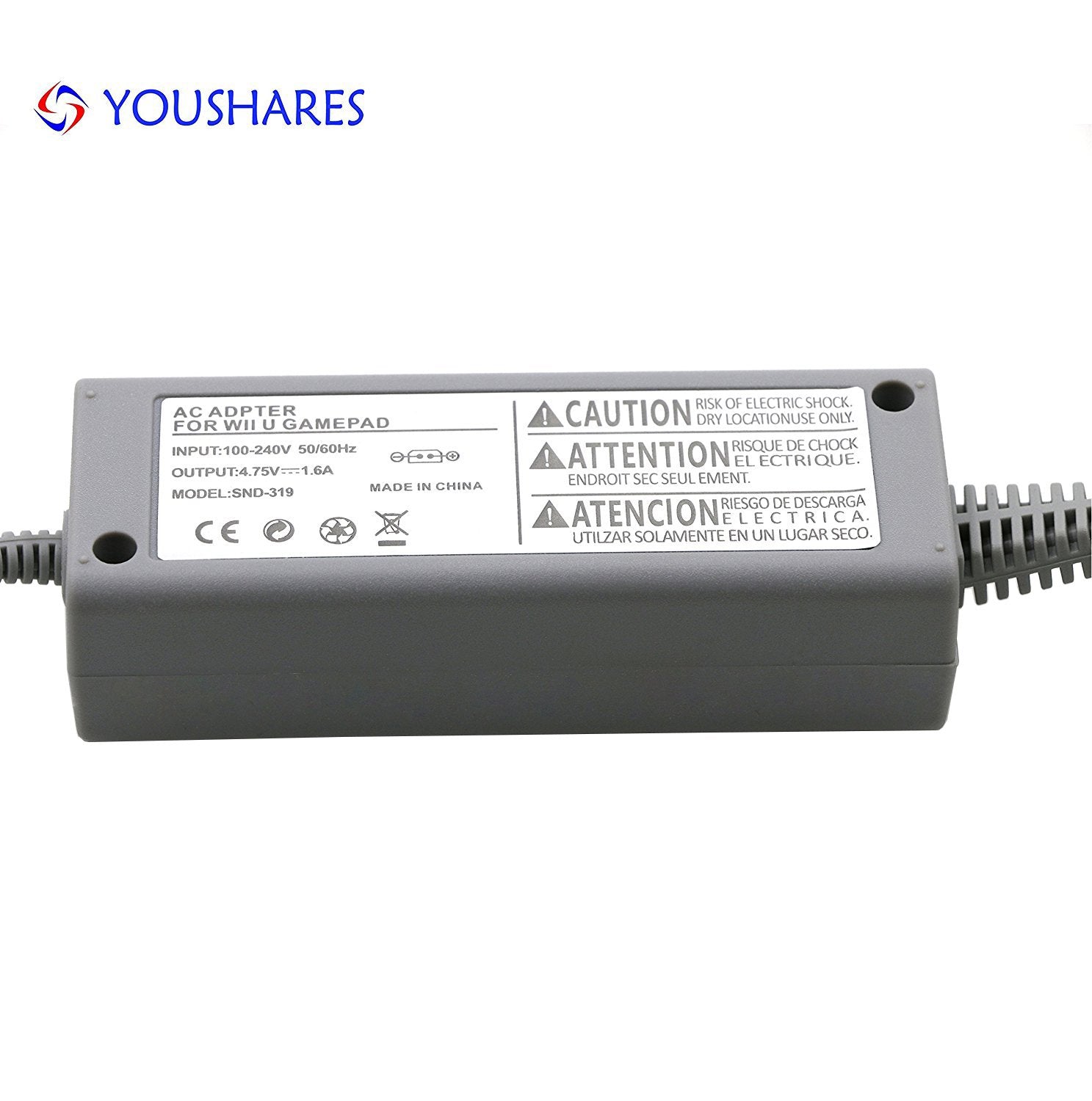 Youshares Interchangable Power Charging Adapter, Power Supply Cord Ac Adapter & Cable Compatible For Nintendo Wiiu Gamepad (Ac A