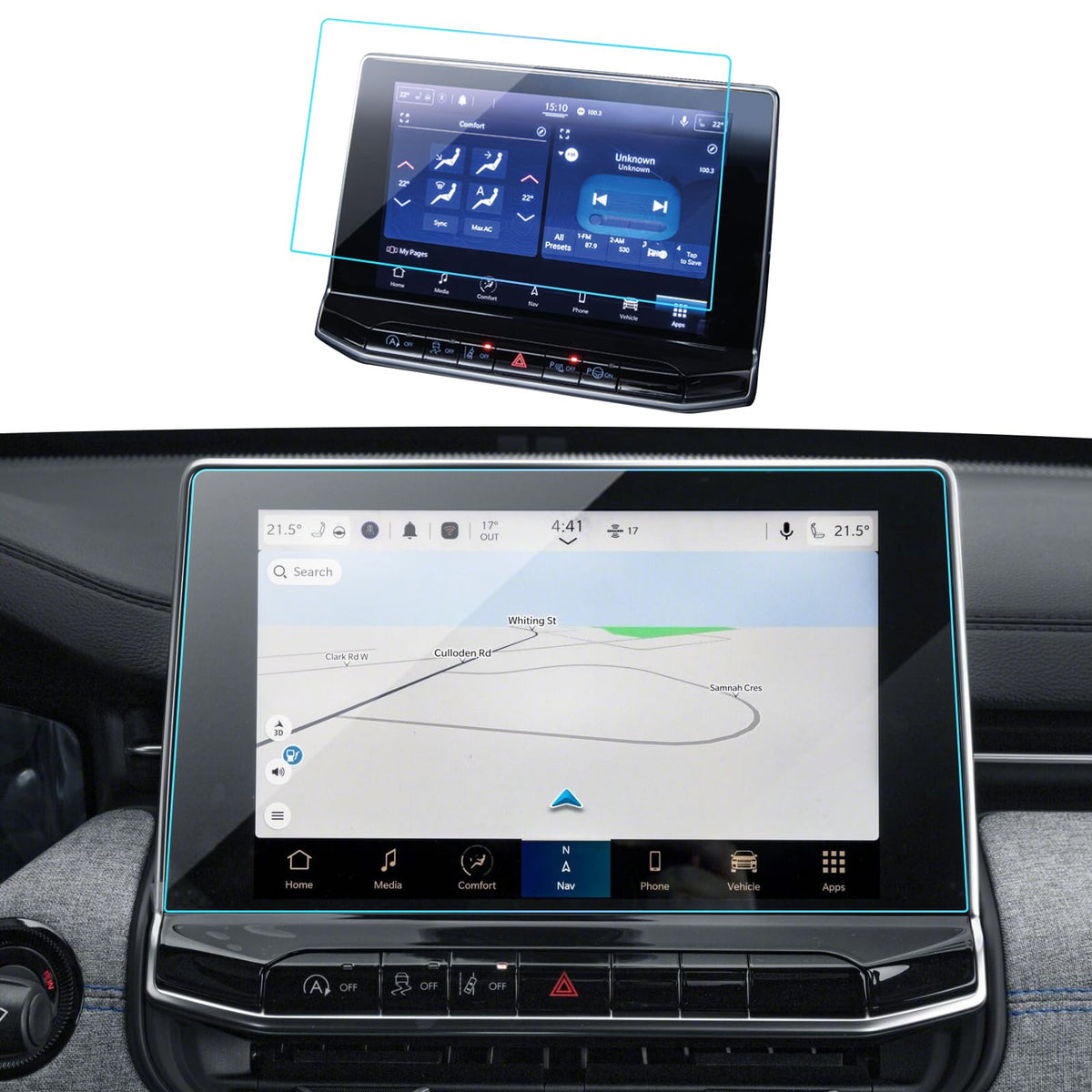LANTU Car Screen Protector for 2024 2023 2022 Jeep Compass (Latitude Lux/Limited/Trailhawk/High Altitude) Accessories Navigation