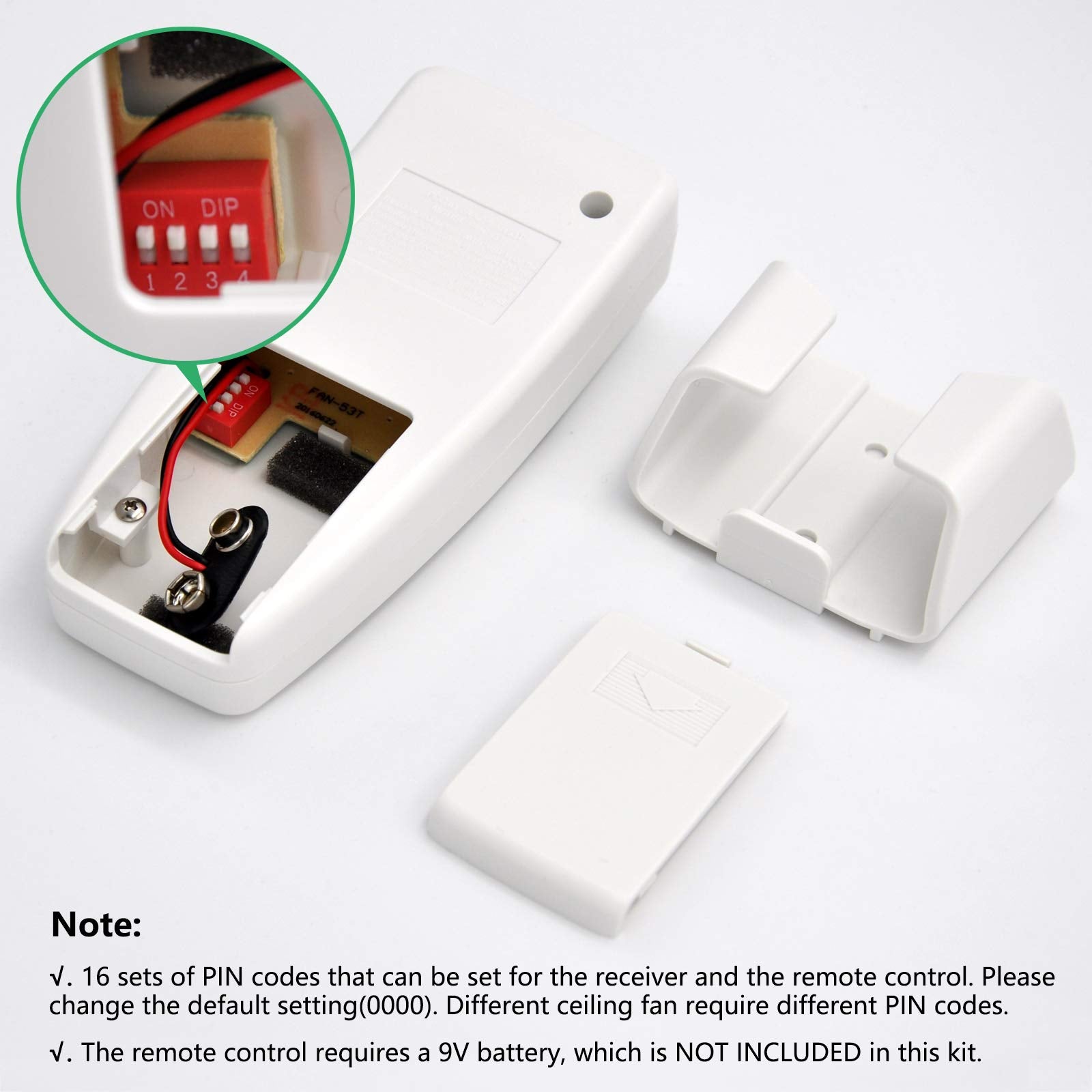 Universal Ceiling Fan Remote Control Kit Replacement For Harbor Breeze Hampton Bay Hunter, W/ Fan28R Receiver Fan 53T Remote Con