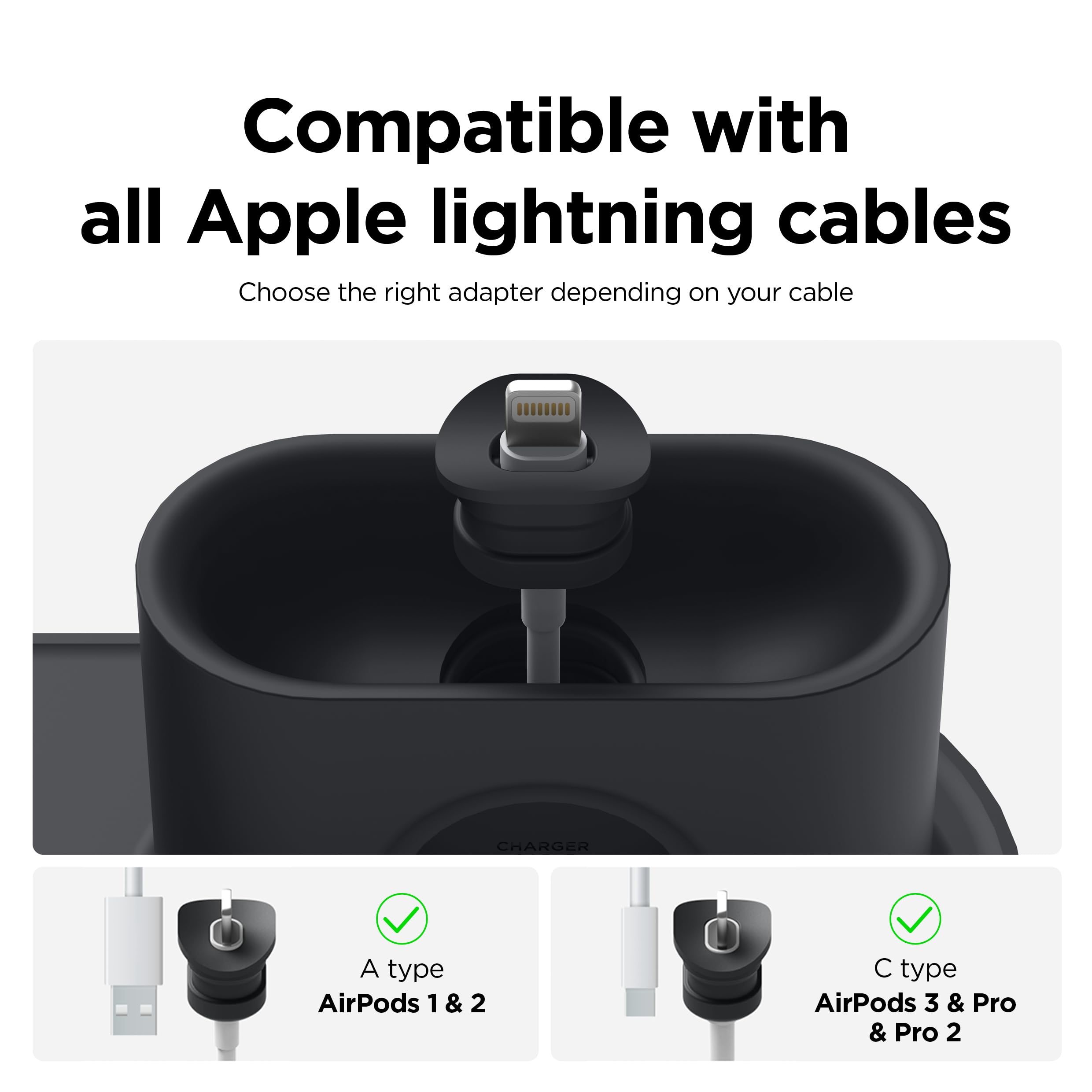 Elago 3 In 1 Charging Station Compatible With Apple Products, Apple Watch Series 10/9/8/7/6/5/4/3/2/1/Se, Apple Airpods Pro 2/1,
