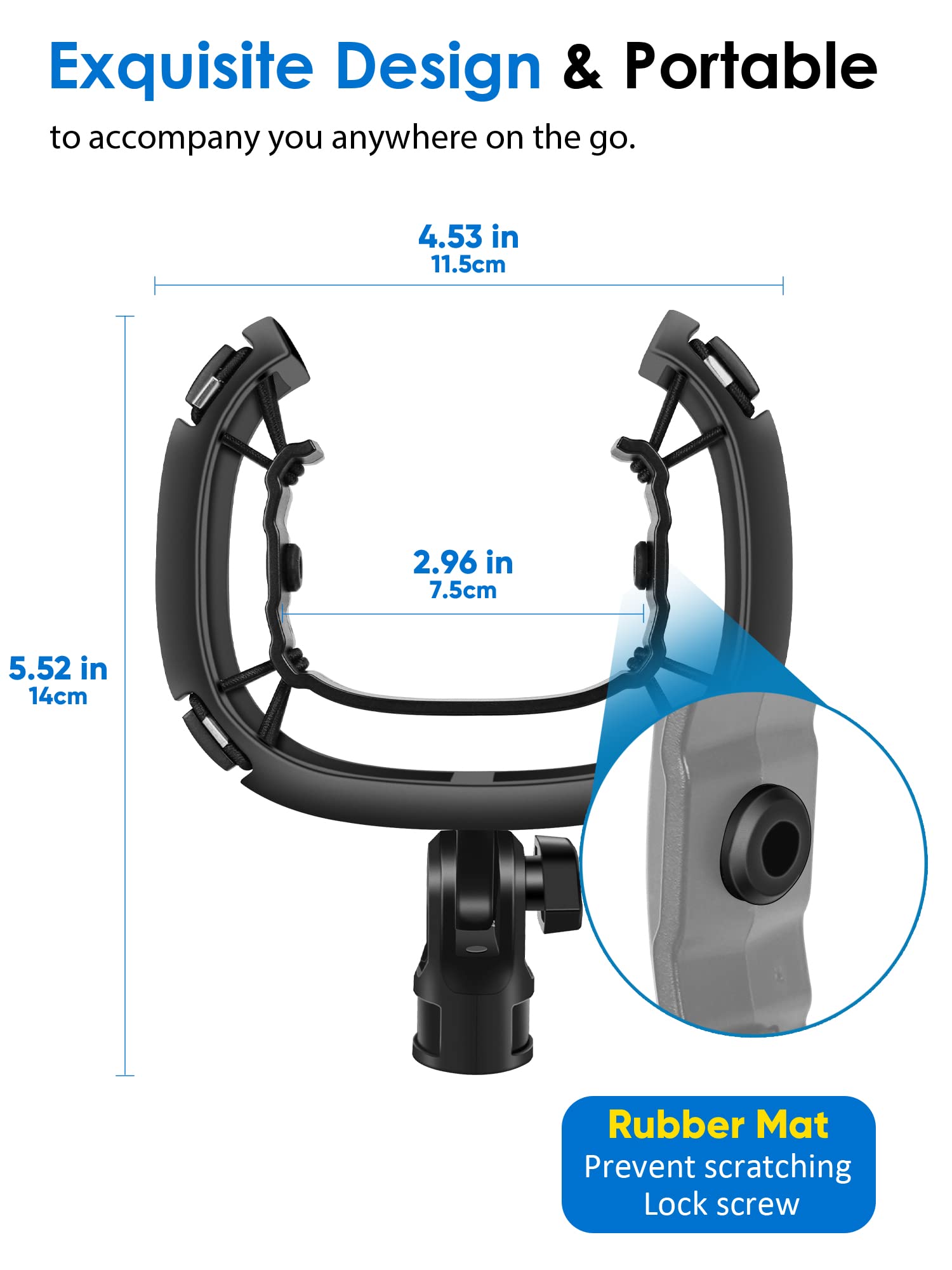 Borenbuir Wave Shock Mount, [Custom Built For Wave Mic] Anti Vibration Suspension Shock Mount Holder Clip Compatible With Elgato
