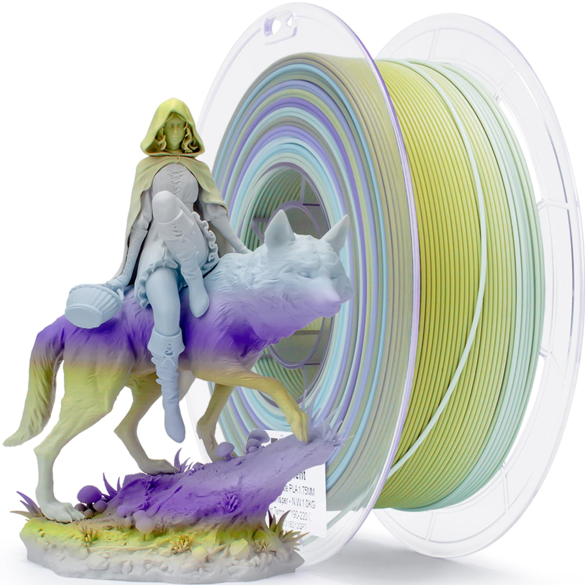 ZIRO 3D Printer Filament, Fast Color Change Filament 1.75mm, Color Gra ...