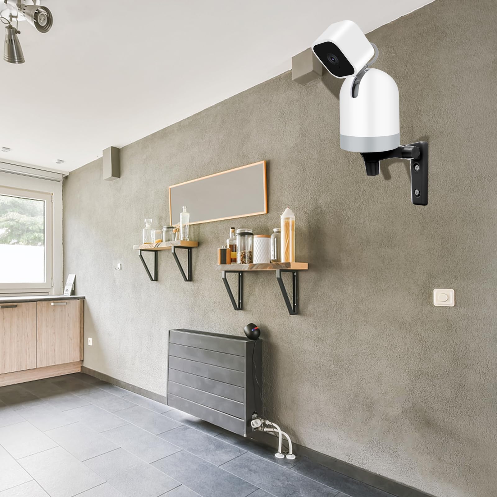 Adjustable Wall Mount Compatible With Wyze Cam Pan V3/V2 Blink Mini Pan Tilt Camera, 180 Degree Angles Rotation For Camera Wall/