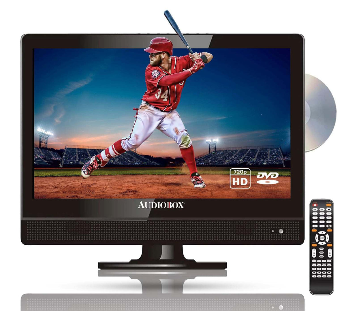 Audiobox 13'' Tv Widescreen Hdtv, Built-In Dvd Player With Hdmi & Usb With Car Cord Adapter And Digital Noise Reduction (Tv -13D