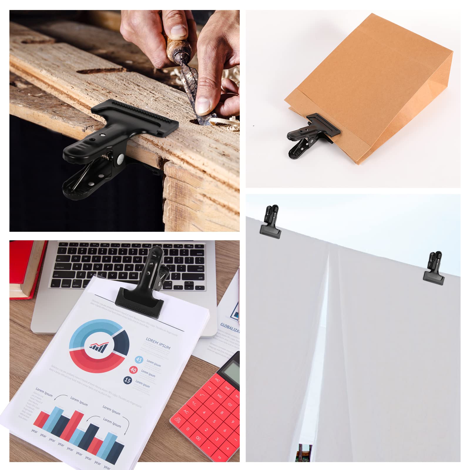 Aqirui Backdrop Clips 8 Pack Heavy Duty Spring Clamps Muslin Photography Background Clips With Protective Rubber Large Backdrop