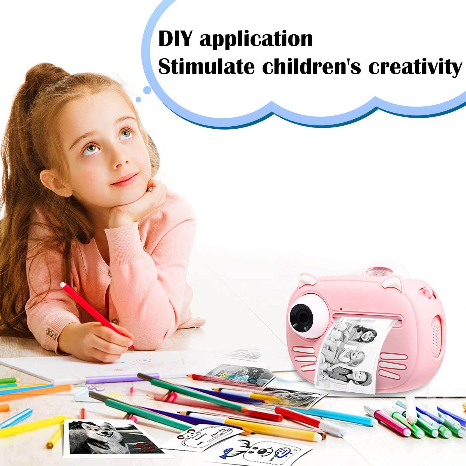 18 Rolls Kids Instant Camera Refill Print Paper,Instant Camera Thermal Paper Photo Printer Fit For Most Kids Instant Camera Refi