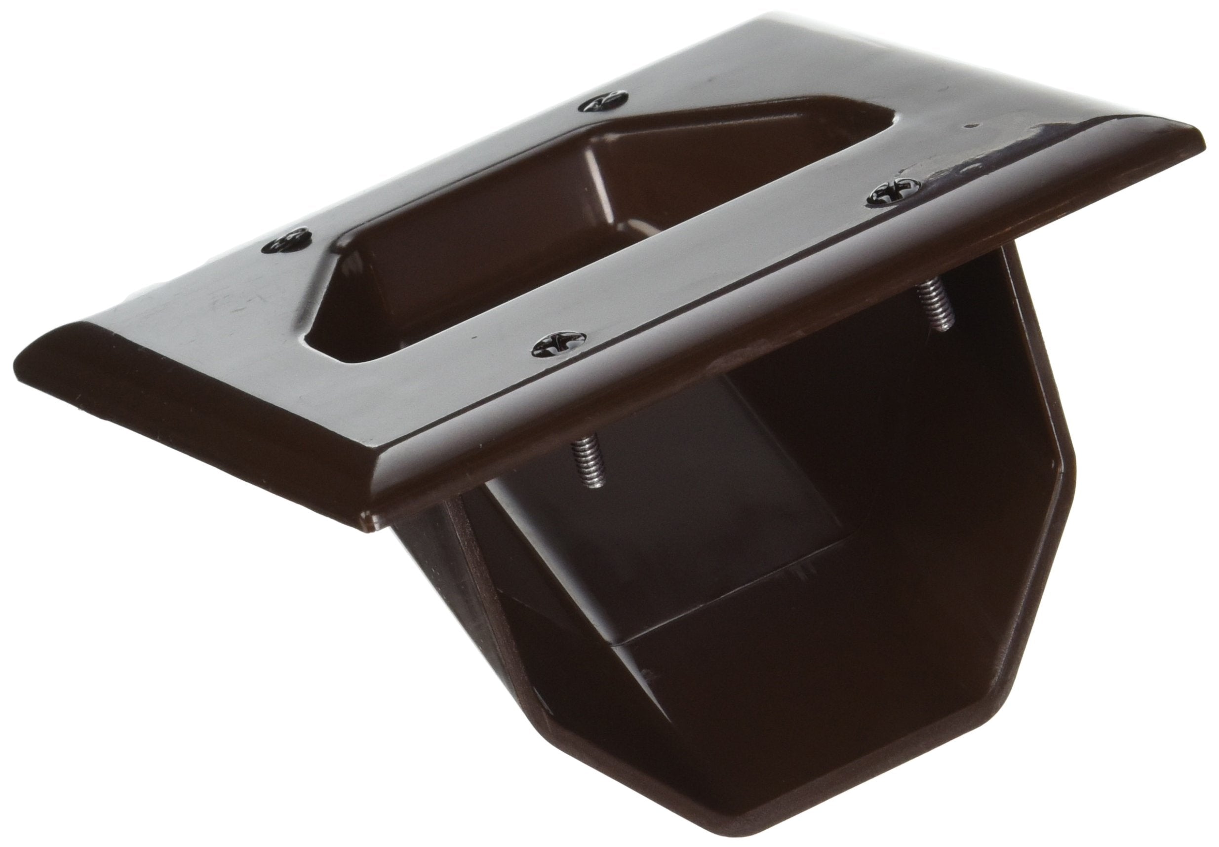 Data Comm Electronics 45 0002 Br 2 Gang Recessed Low Voltage Cable Plate   Brown