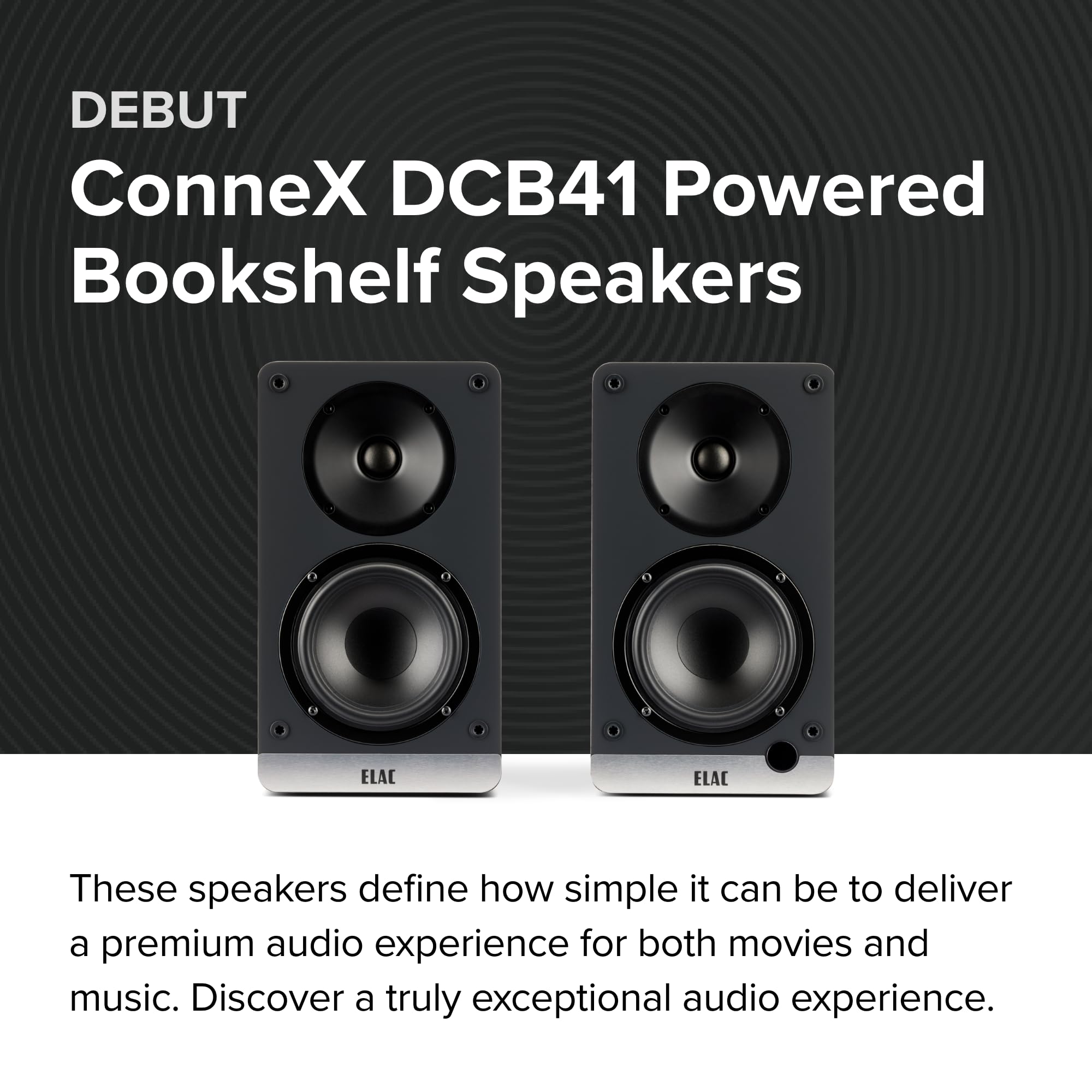 Elac Debut Connex 4-1/2 Powered Bookshelf Speakers With Hdmi Arc, Pair Of Bookshelf Speakers For Home Entertainment System, Blue