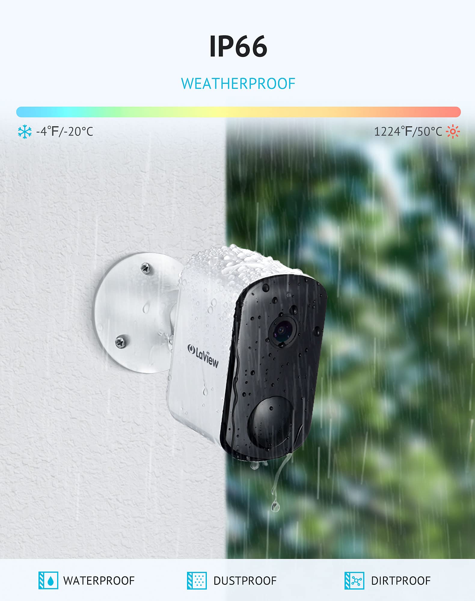 Laview 3Mp Wireless Camera For Home/Outdoor Security (2 Pack), 2K Battery Powered Wifi Camera With Night Vision, 270 Day Battery Life, Ai Human Detection, 2 Way Audio, Siren, Ip66, Works With Alexa