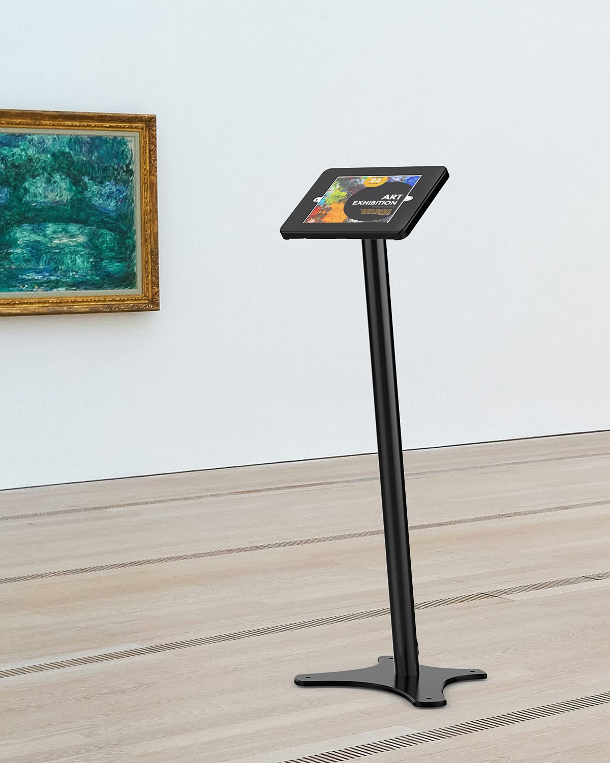 Beelta Tablet Floor Stand   360 Swivel Compatible With 10.2'' Ipad 7 8 9 Gen, Anti Theft, Key Lock, All Metal Floor Kiosk Stand