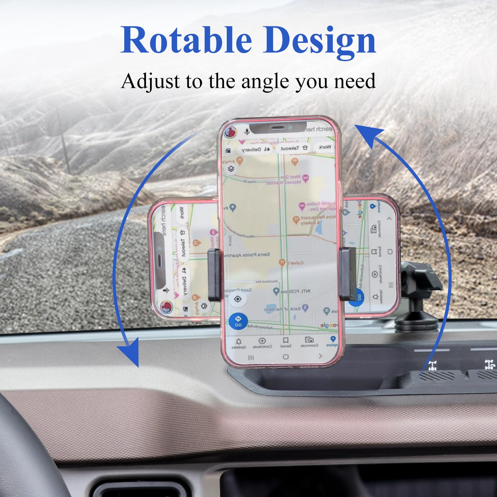 Jhd Togo For Bronco Dash Phone Holder, Phone Mount For Ford Bronco 2021 2022 2023 2024 2/4 Door Accessories,360Adjustable Phone