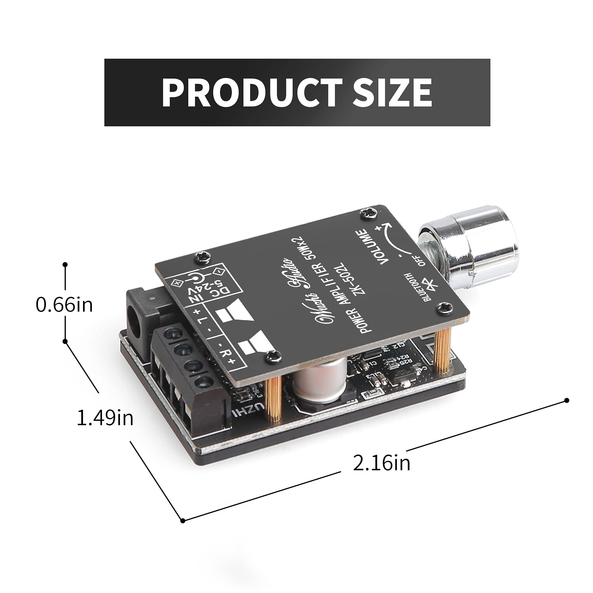 Wuzhi Audio Zk-502L Power Amplifier Board Class D Amp Module For Diy Wireless Speaker (Zk-502L)