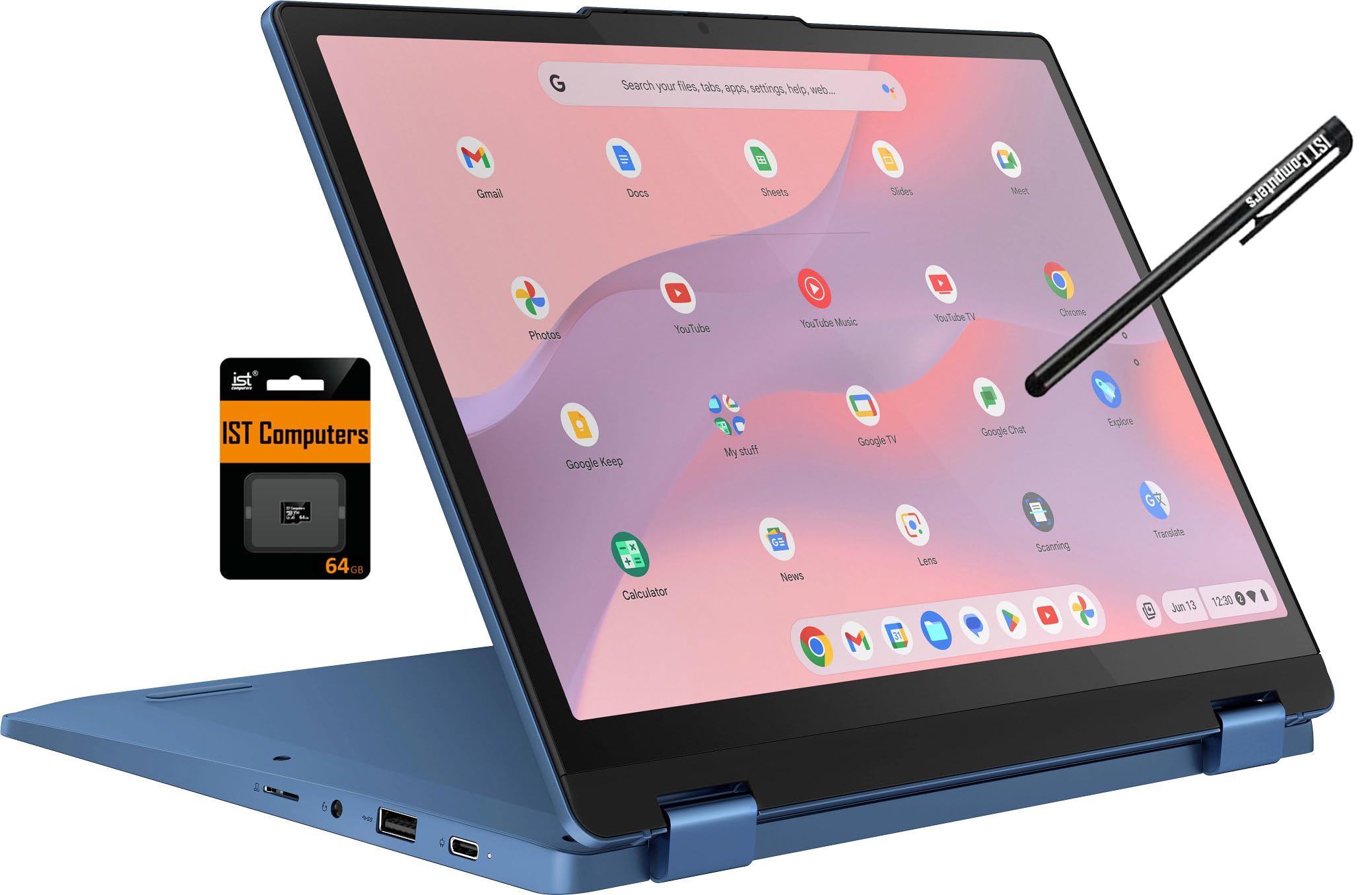 Lenovo Flex 3 Chromebook 2 In 1 12.2'' Fhd+ Touchscreen Laptop (Intel N100, 4Gb Ddr5 Ram, 128Gb (64Gb Emmc + 64Gb Sd Card)) Stud