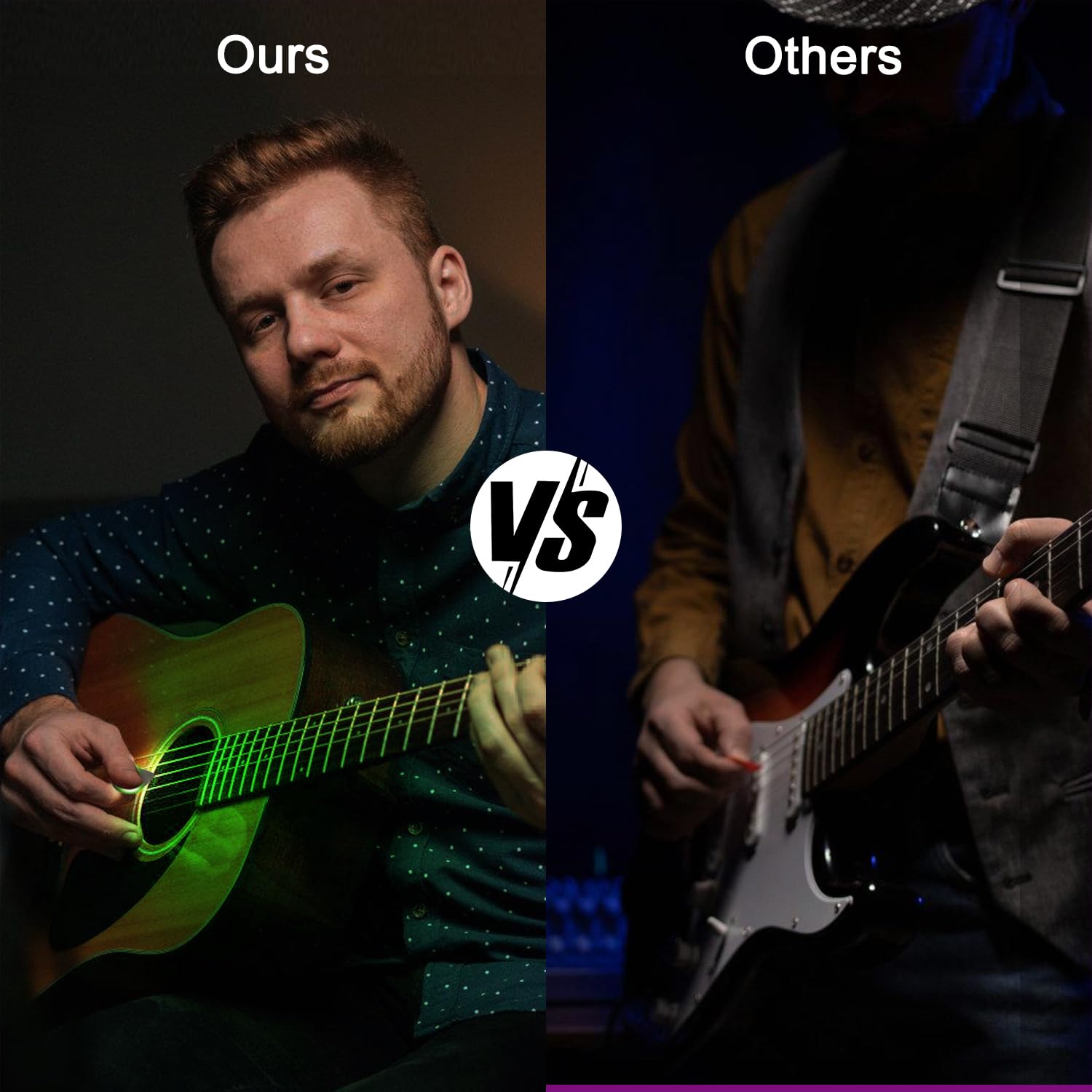 Auto Led Glowing Guitar Picks   Dazzling Colourful Illuminated Guitar Plectrum For Acoustic Electric And Bass Guitar, 0.6Mm (3 C