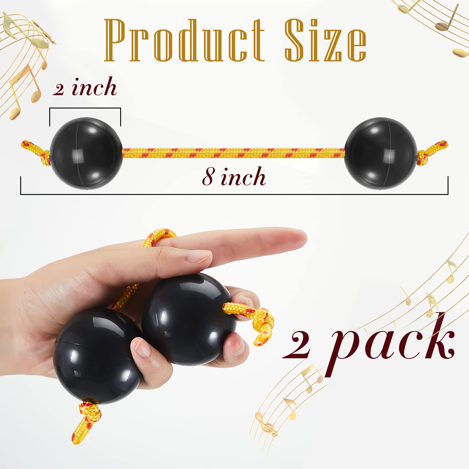 2 Pcs Aslatua Authentic Rhythm African Shaker Kashaka Musical Single Hand Percussion Instruments Kashaka Instrument For Kid Adul