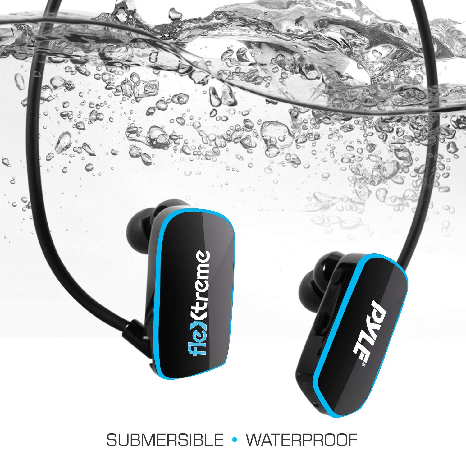 Pyle Flextreme Waterproof Sports Wearable Mp3 Headset Music Player 8Gb Underwater Swimming Jogging Walking Gym Earphones Earbuds