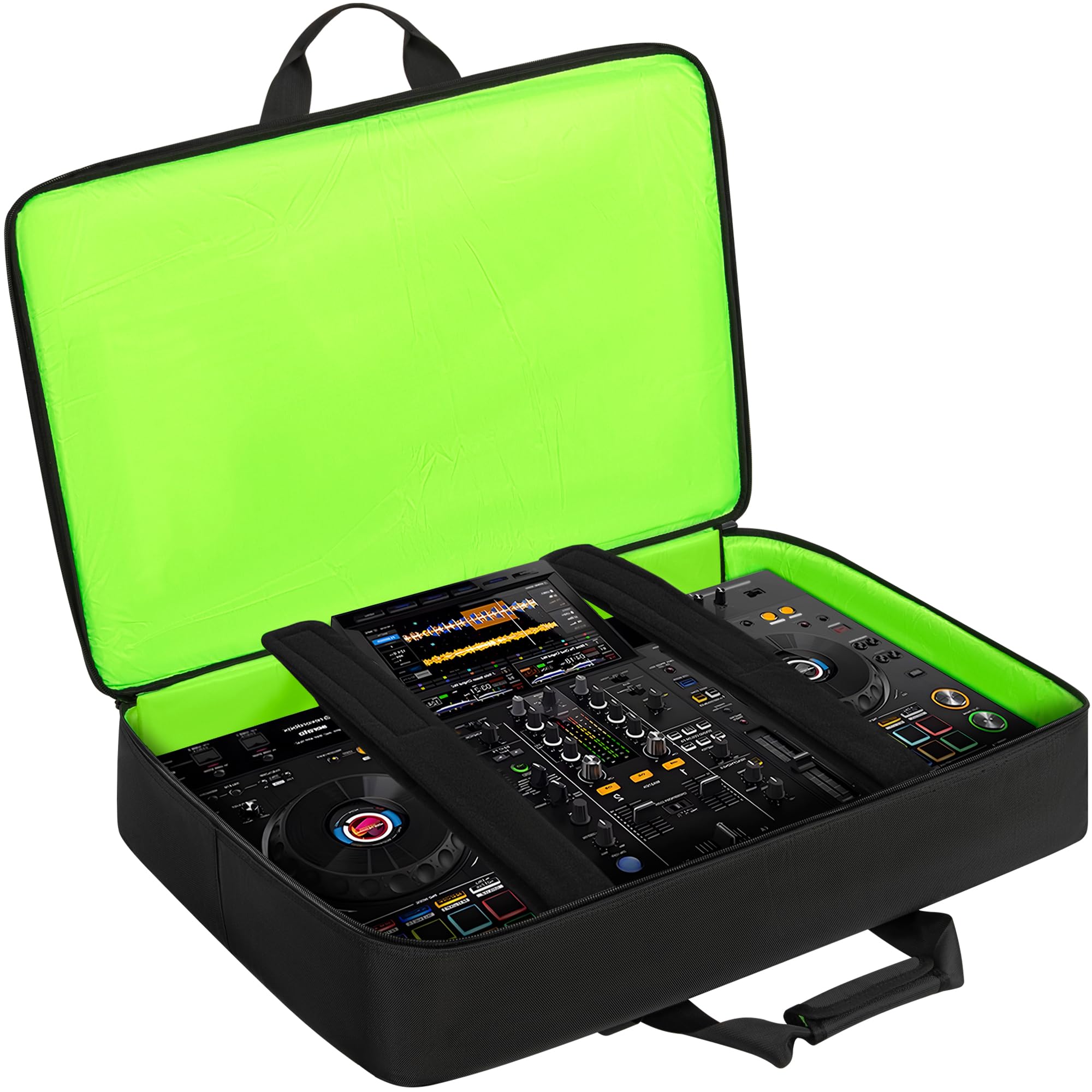 IBVIVIC DJ Controller Storage Bag Case Fits for XDJ-RX2 XDJ-RX3 Case Prime 4, MCX8000, NV Platinum Padded DJ Travel Carrying Bag