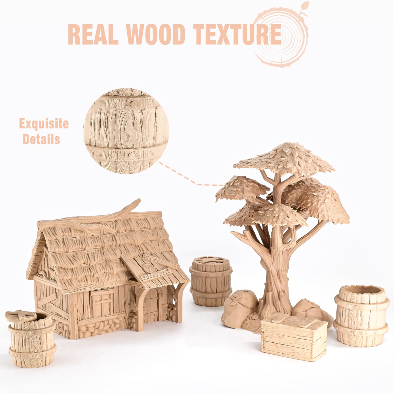 Ovv3D Wood Pla Filament 1.75Mm, Wood 3D Printer Filament, White Oak Wood Filament More Than 30% Real Wood Fiber, Matte And Frost