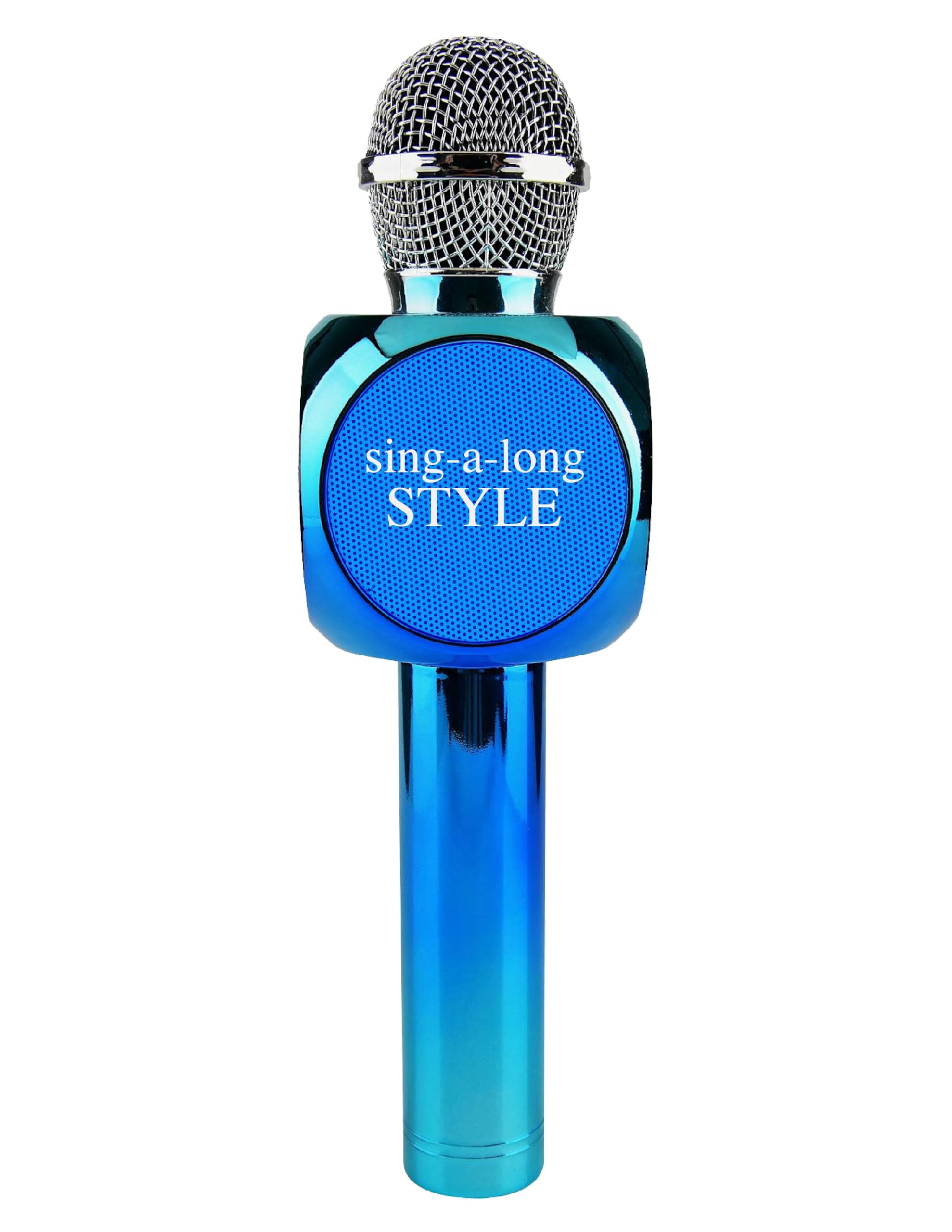 Wireless Express   Sing Along Bling Bluetooth Karaoke Microphone And Bluetooth Stereo Speaker All In One (Blue Metallic)