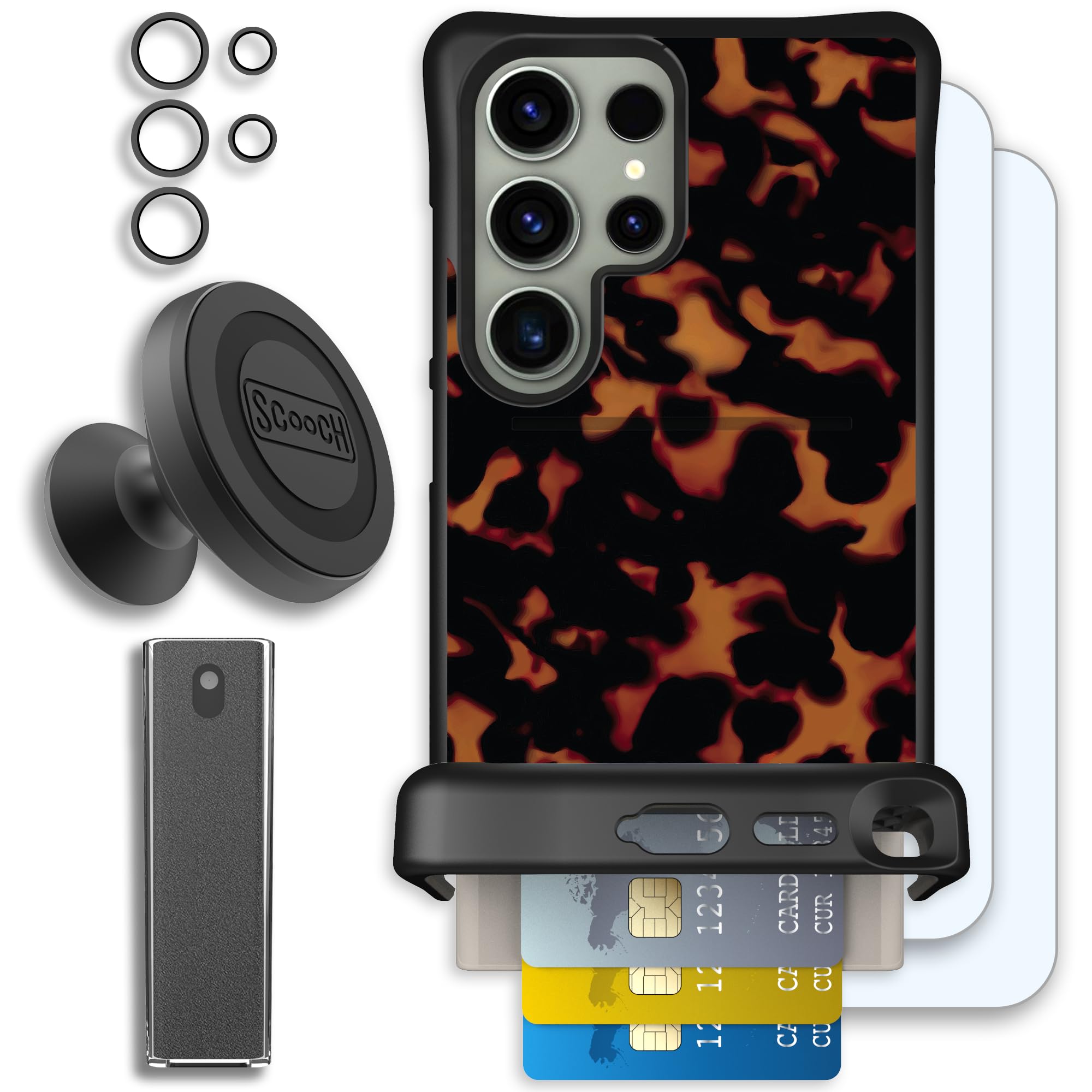 Scooch Wingmate for Samsung Galaxy S24 Ultra [Defender Bundle] with 2 Tempered Glass Screen Protectors, Camera Lens Protector, W