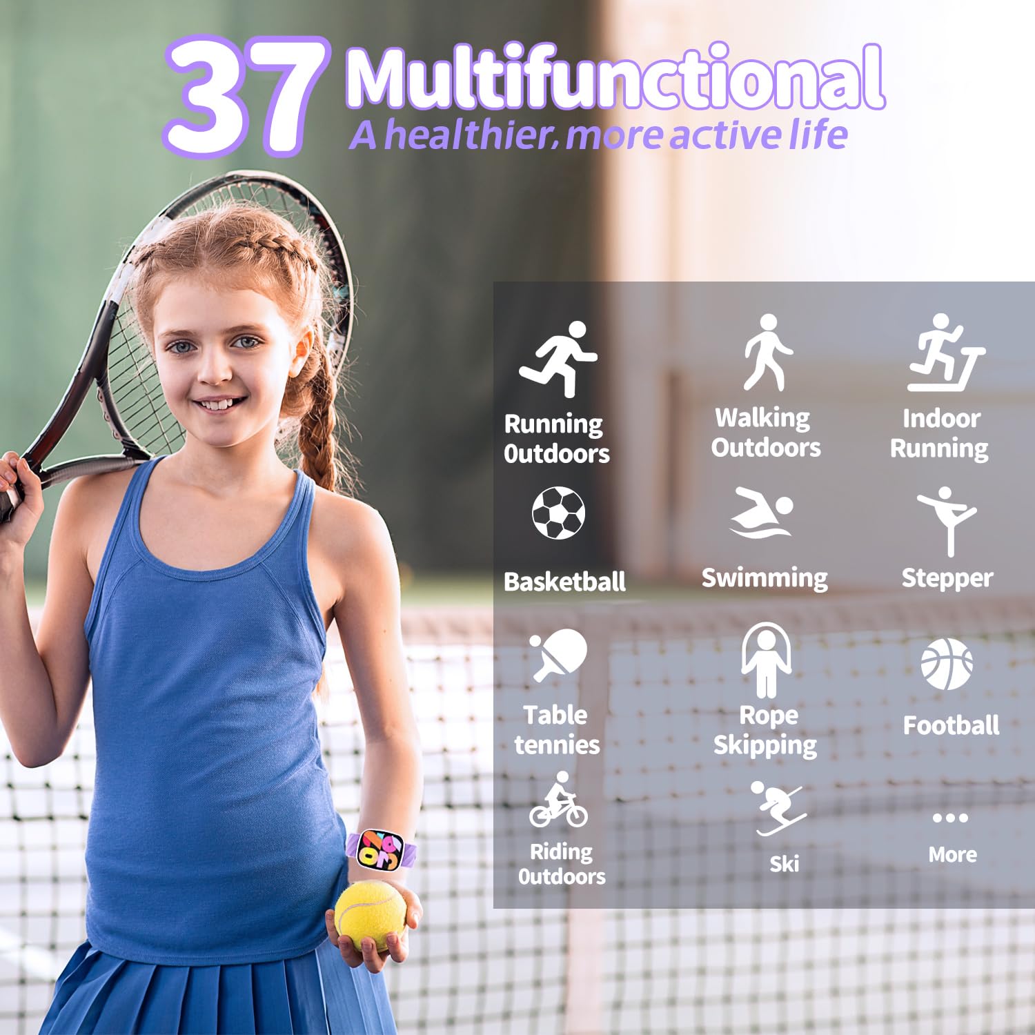 Ayataha Smart Watch For Kids, Kids Fitness Tracker Watch For Boys Girls Ages 5-15, Activity Tracker, Heart Rate Sleep Monitor, I