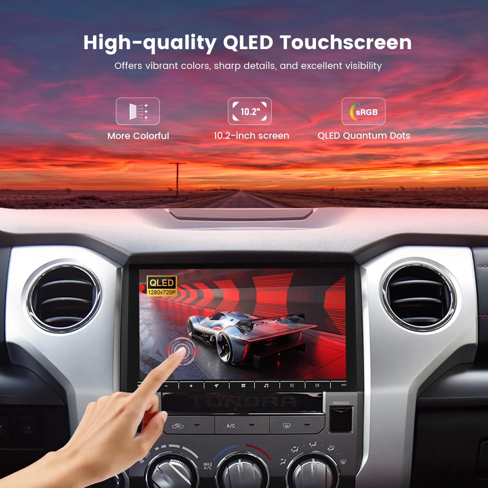 Dasaita Android 13 Radio For Toyota Tundra 2014 2021, 10.2 Inch Qled Touchscreen, Wireless Carplay, Android Auto, 5G Wifi, 4G Lt